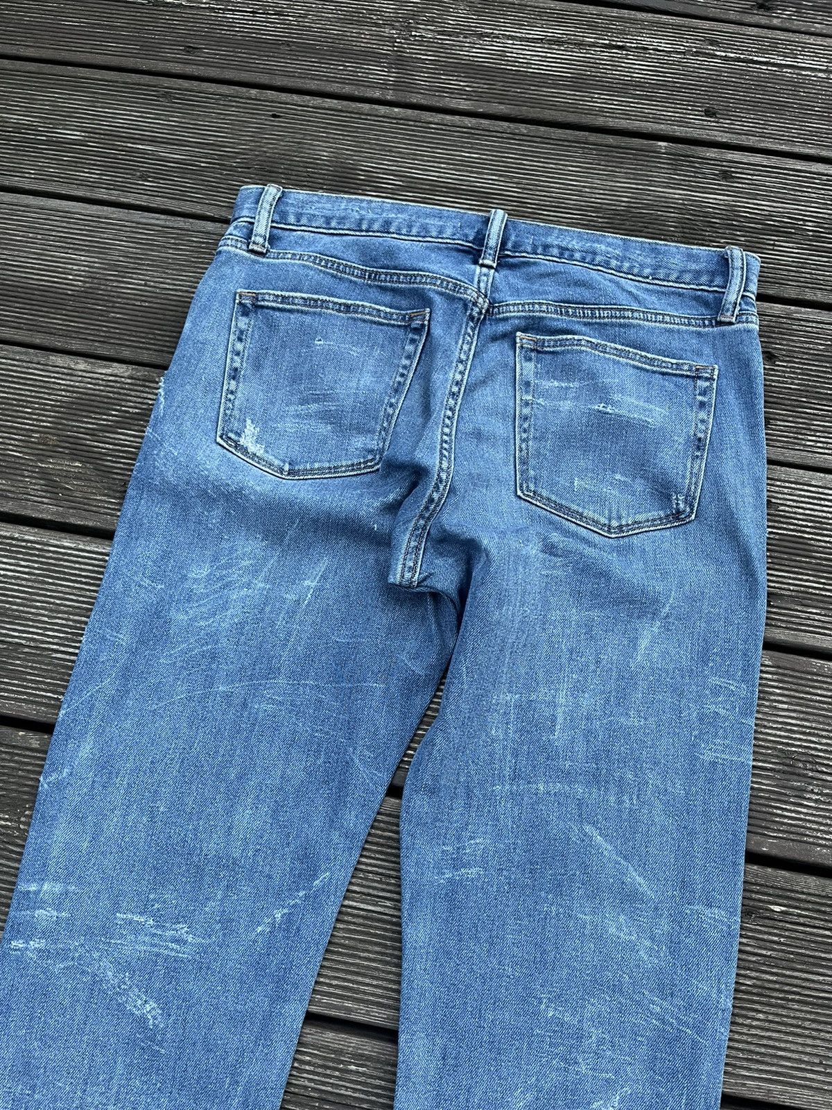 Japanese Brand × Uniqlo Uniqlo Distressed Jeans Pants Blue Skinny Fit 33 Size US 33 - 9 Thumbnail