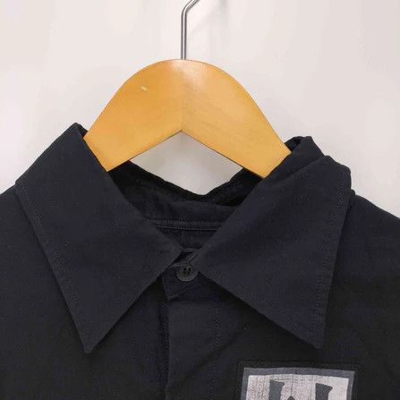Yohji Yamamoto POUR HOMME 21ss BLACK PATCH TWILL SIDE HEM GUSSET BLOUS Size US M / EU 48-50 / 2 - 3 Thumbnail