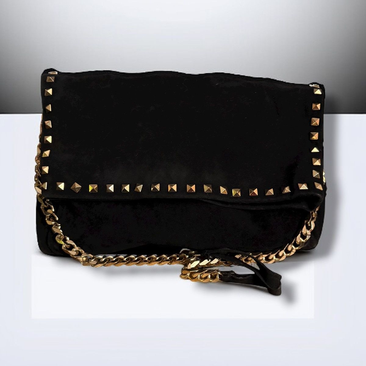 Zara Zara black suede stud detail chain strap bag Size ONE SIZE - 3 Thumbnail