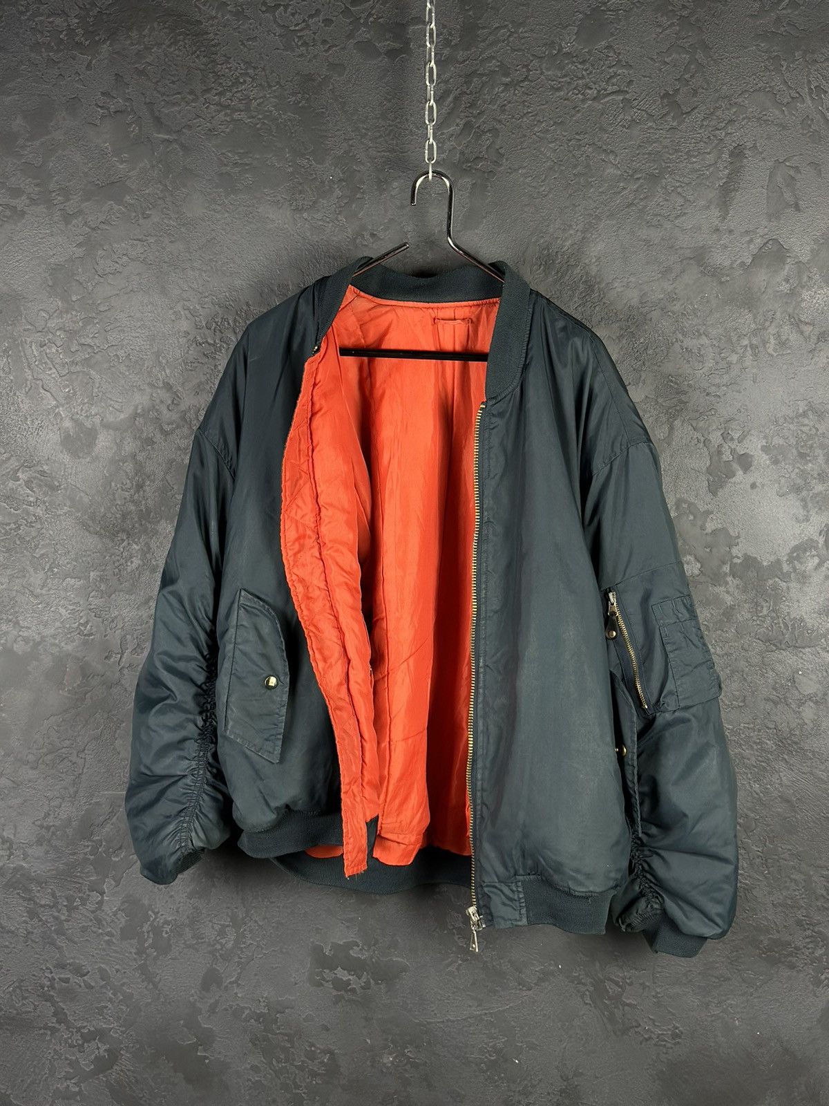 Vintage Vintage 80's Military MA-1 Flight Bomber Jacket Size US M / EU 48-50 / 2 - 2 Thumbnail