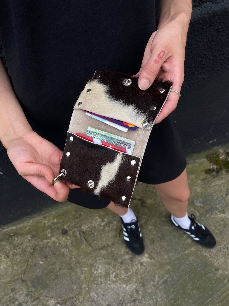 Handmade Cow leather Y2K wallet Size ONE SIZE - 2 Thumbnail