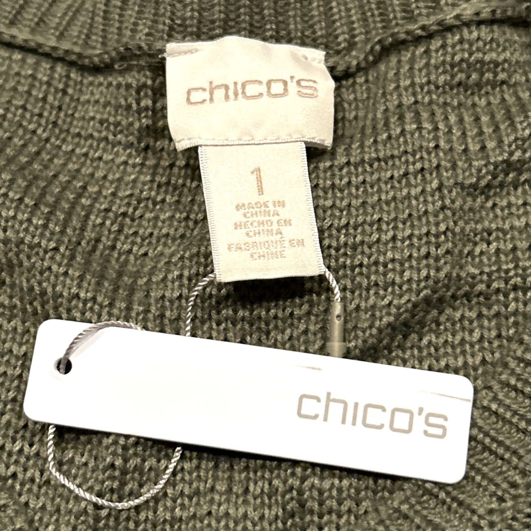 Vintage Chico's Tank Top Women Regular Size 1 Olive Green Acrylic NWT A4 Sleeveless Knit Round Neck Classic All Seasons Shirt Tank Size XS / US 0-2 / IT 36-38 - 2 Thumbnail