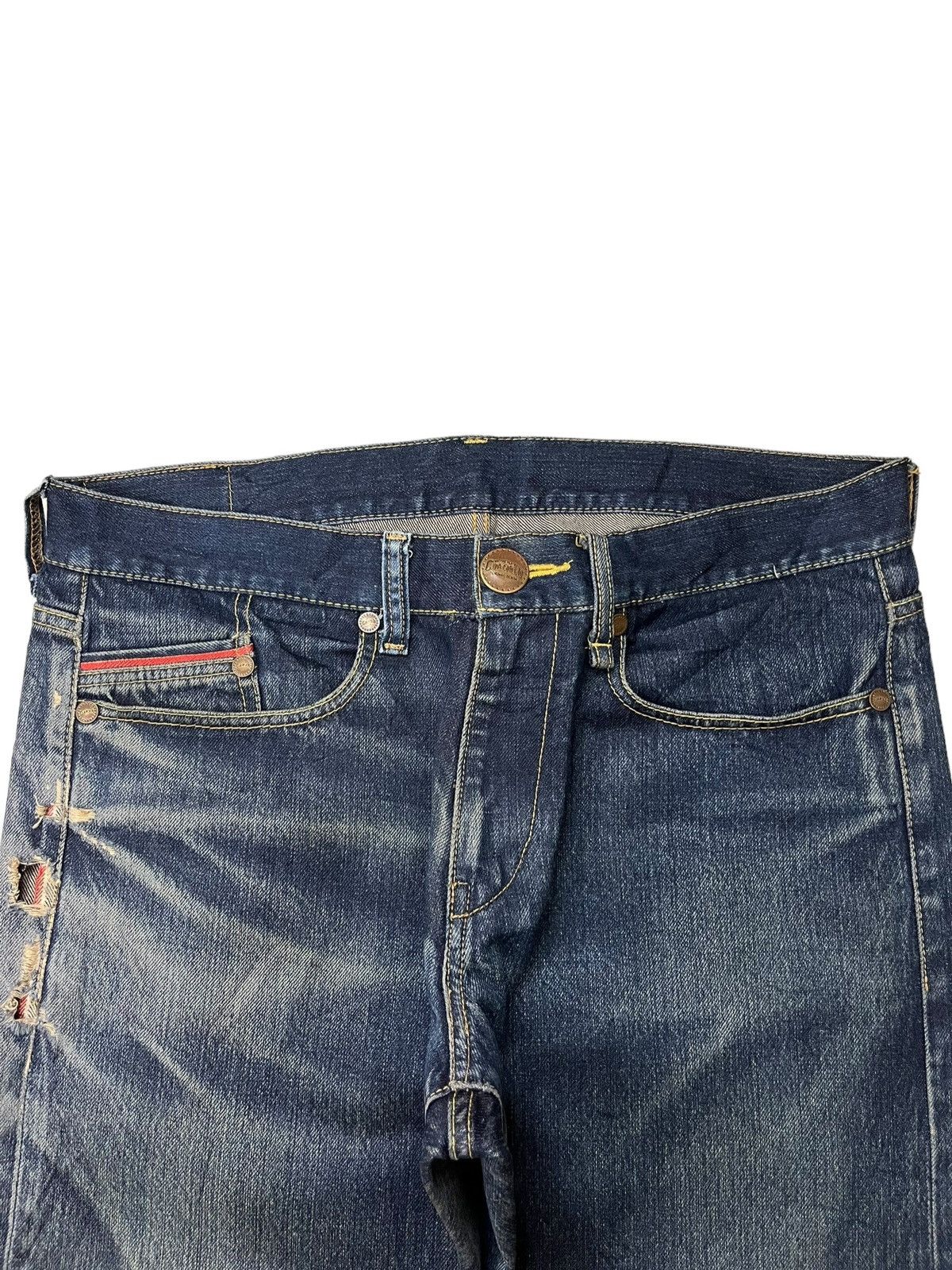 Japanese Brand Vintage Japanese Brand Selvedge Rusty Wash Baggy Jeans Size US 35 - 5 Thumbnail