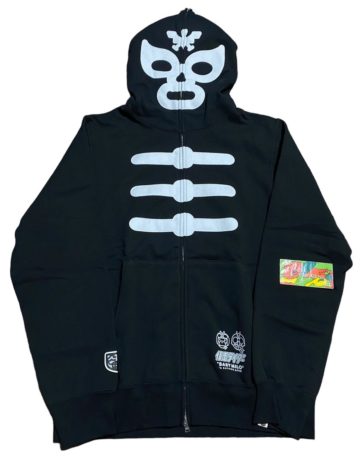 image of Bape Kamen Rider Shocker Full Zip Hoodie in Black, Men's (Size Large)