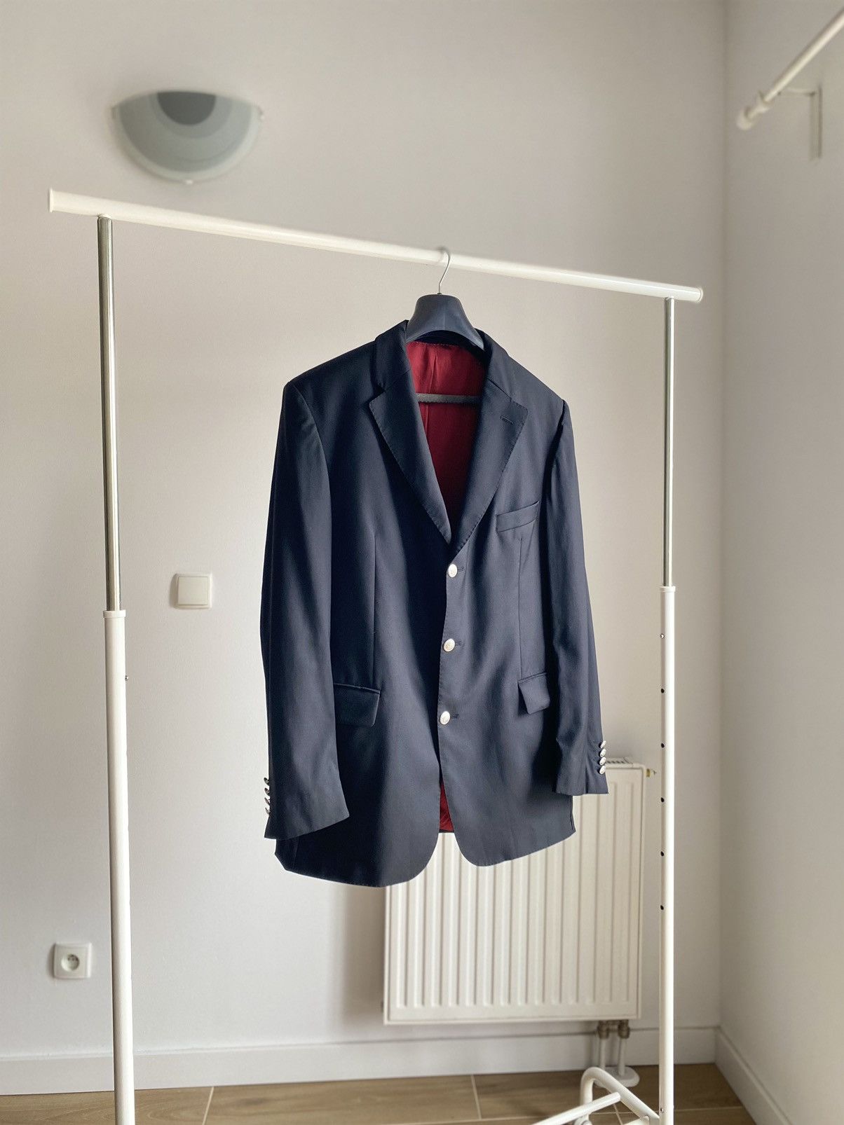 Burberry Vintage Burberry Wool Blazer Silver Buttons Size 48R - 2 Thumbnail
