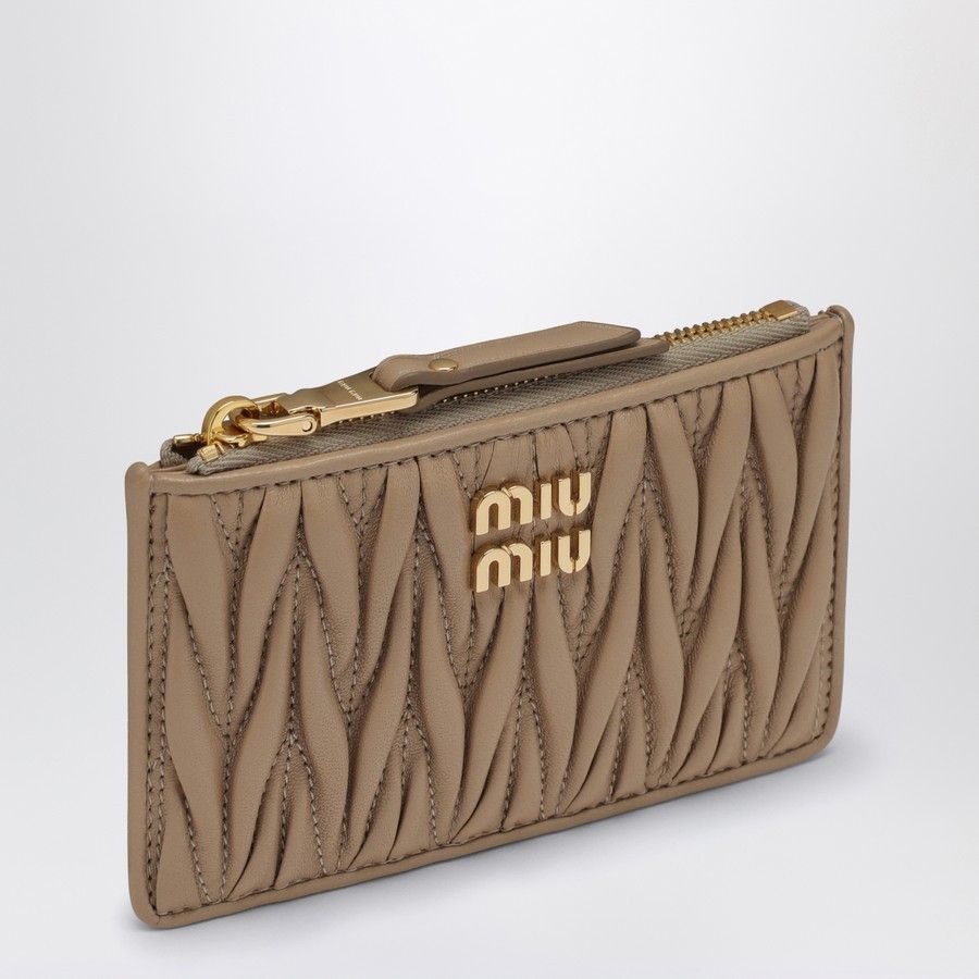 Miu Miu o1d2blof0924 Size: OS / Card Holder in Beige Size ONE SIZE - 1 Thumbnail