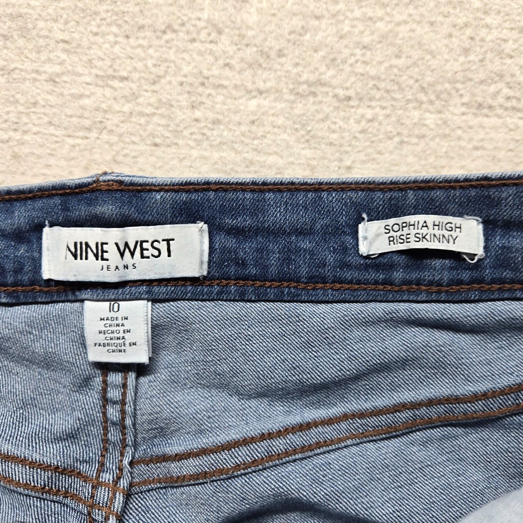 Nine West Nine West Jeans Womens 10 High Rise Skinny Medium Wash Blue Denim Pants Boys? No, Women. Size 32" / US 10 / IT 46 - 3 Thumbnail