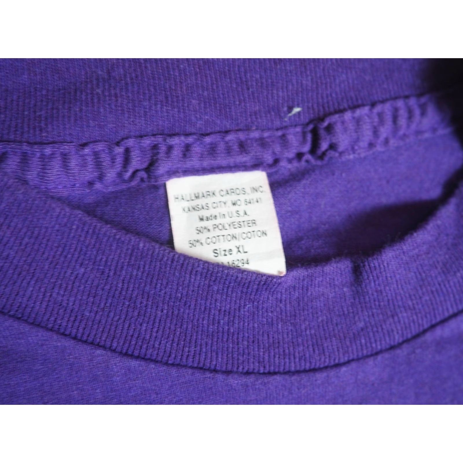 Vintage VTG Hallmark T-Shirt Shirt 50/50 Purple Tee Unisex L 80s 90s Text Joke Humor Makeup Funny Graphic Tee Size US L / EU 52-54 / 3 - 4 Thumbnail
