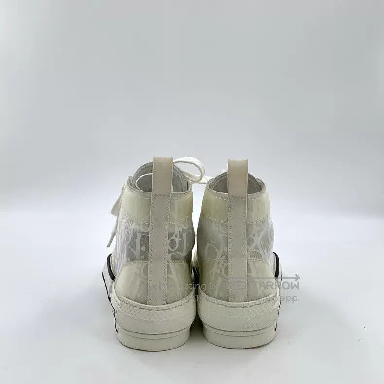 Dior Dior White logo printed lace-up casual flat high-top sneak Size US 5.5 / IT 35.5 - 4 Thumbnail