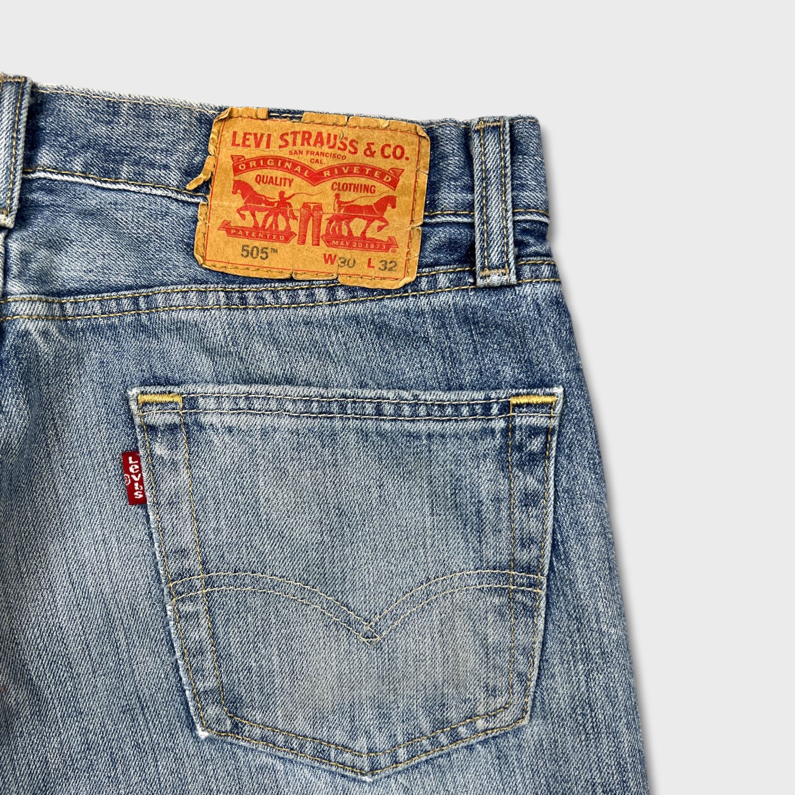 Levi's × Vintage Vintage Levi's 505 Jeans Mens 30x32 Blue Regular Fit Denim Size US 30 / EU 46 - 8 Thumbnail