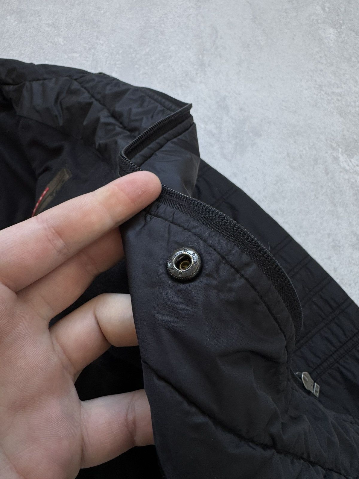 Prada × Vintage Vintage Prada Nylon Red Tab Black Jacket Pocket Fleece 00s Size US L / EU 52-54 / 3 - 21 Thumbnail