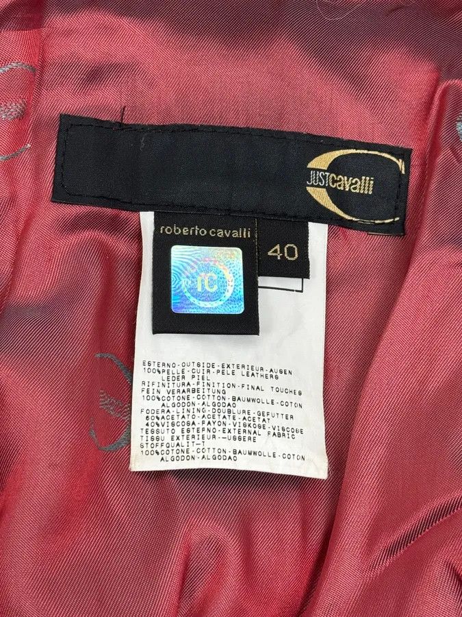 Just Cavalli AW2005 Cavalli Mongolian Fur Grey Leather & Blue Denim Jacket Size S / US 4 / IT 40 - 14 Thumbnail