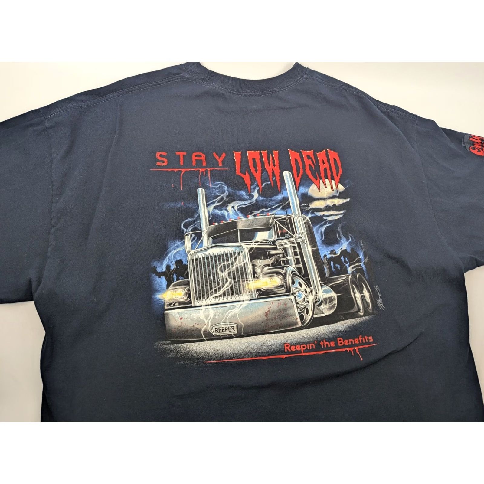Vintage Stay Loaded Stay Low Dead Reepin' The Benefits Navy Shirt Men’s 3X Size US XXL / EU 58 / 5 - 4 Thumbnail