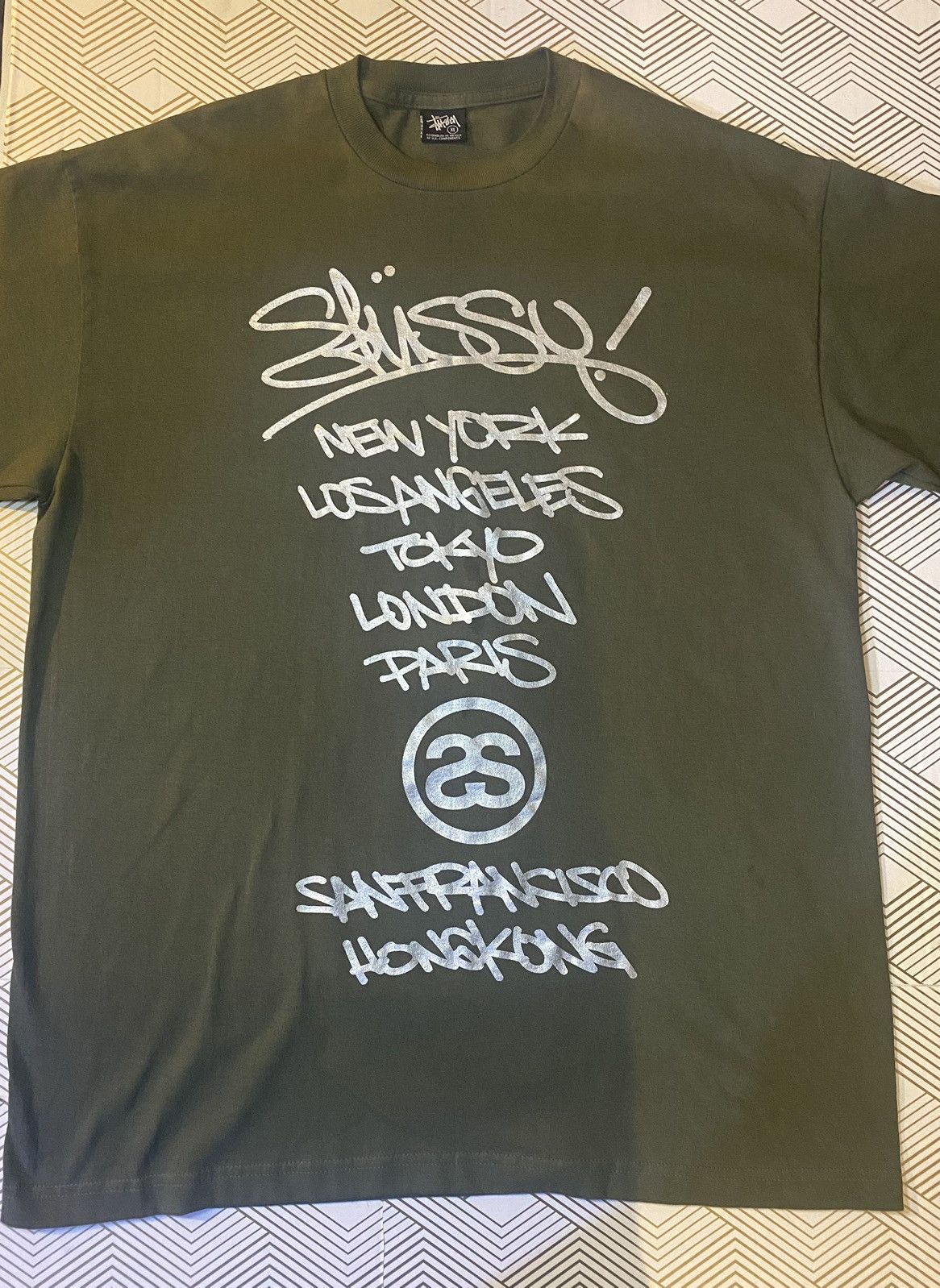 image of Stussy X Marok World Tour T-Shirt 2006 XL in Green, Men's