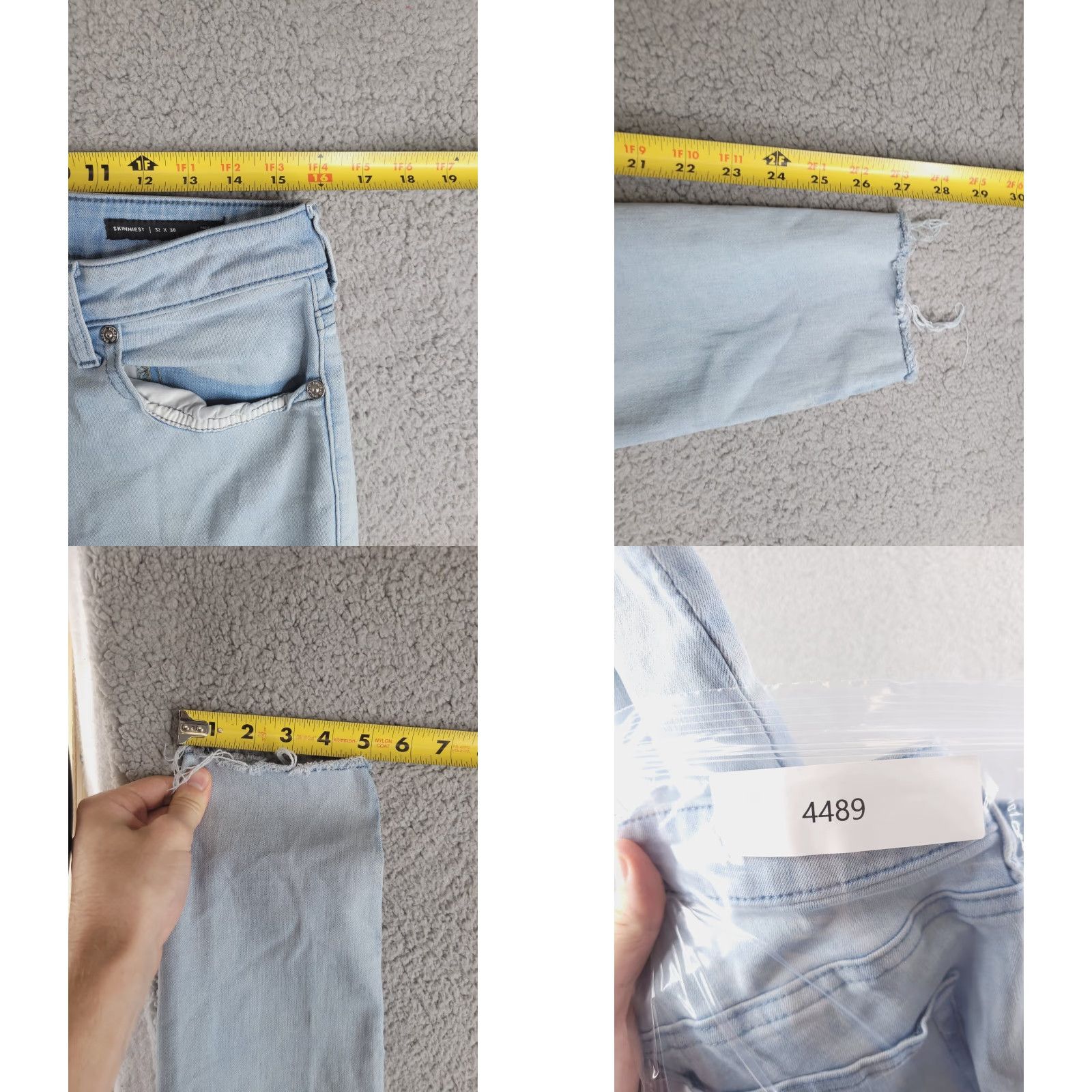 Pacsun Pacsun Jeans Mens 31x27 Blue Skinny Distressed Ripped Light Wash Jeans Mens Size US 31 - 8 Thumbnail