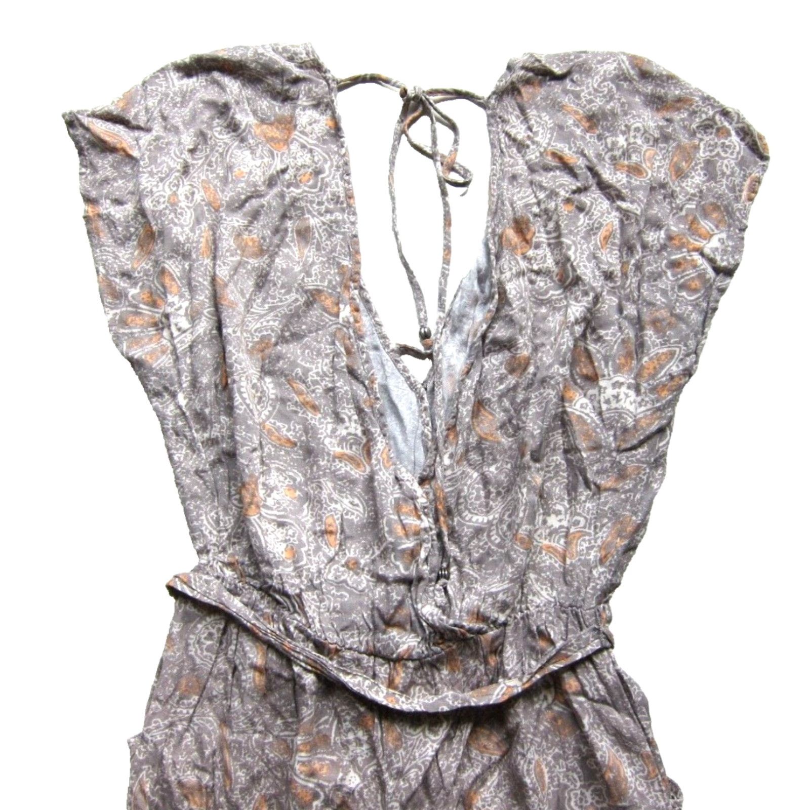 Free People Free People Jumpsuit One-Piece XS Gray Floral Pockets Women Size 26" / US 2 / IT 38 - 7 Thumbnail