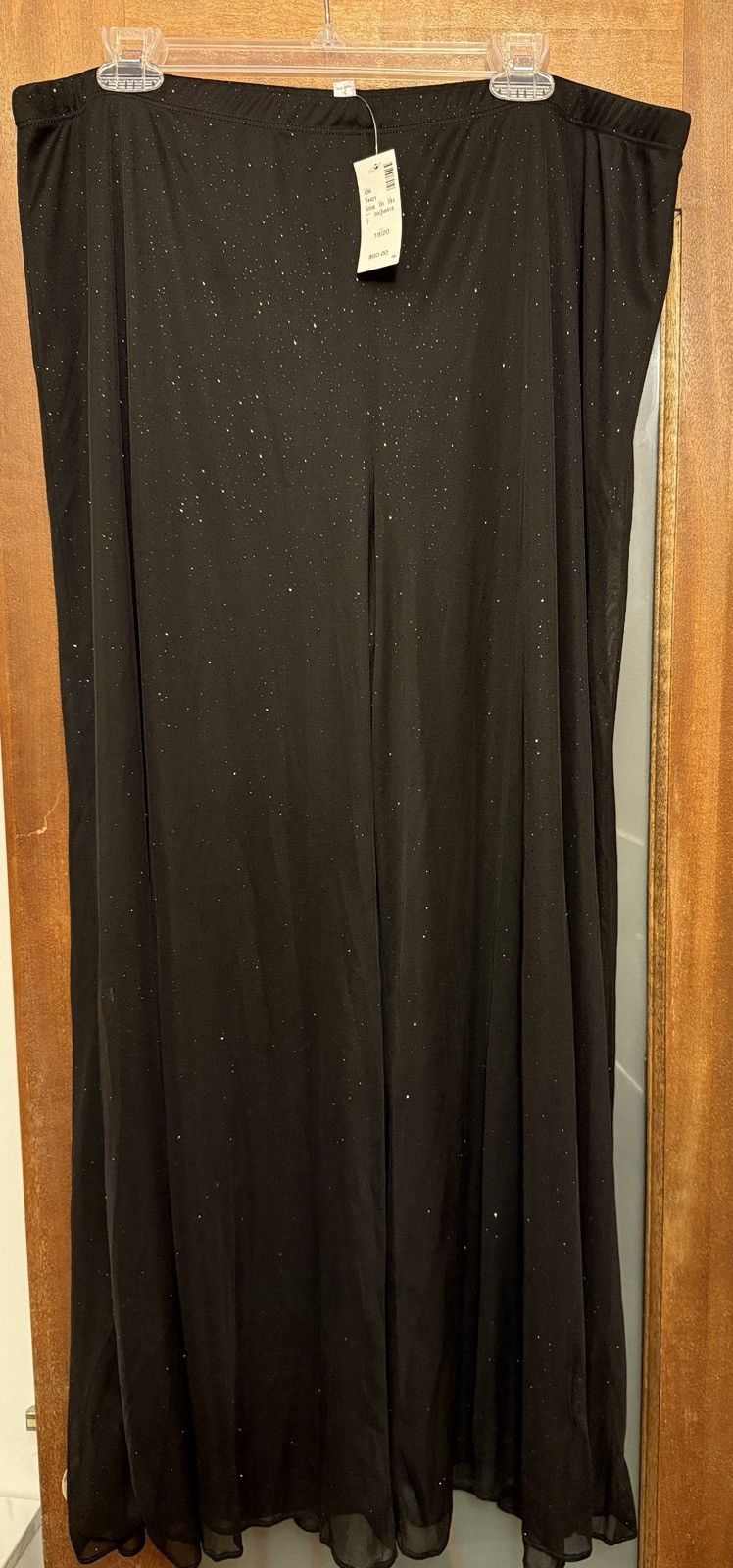 Avenue Avenue Plus Sheer Lined Black Wide Leg Elastic Waist Pant Size 40" / US 18 - 1 Thumbnail