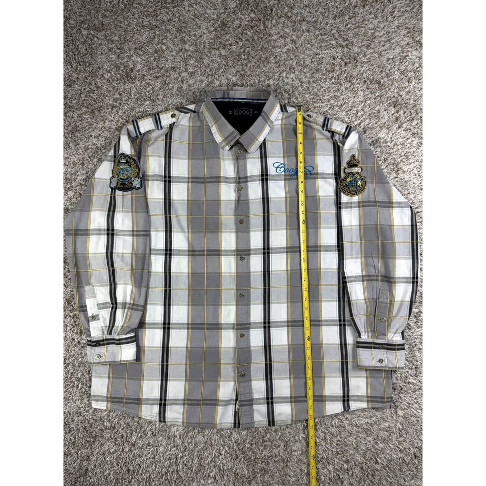 Coogi COOGI Button Down Plaid Shirt Men's Size 4XL Patch Multicolor Size US XXL / EU 58 / 5 - 5 Thumbnail