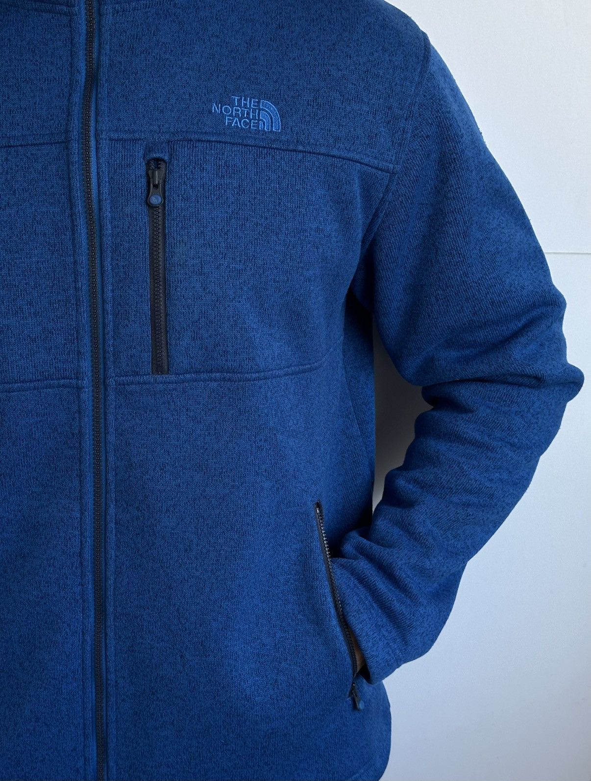 The North Face The North Face Gordon Lyons Hoodie Blue Knit Fleece Jacket Size US L / EU 52-54 / 3 - 3 Thumbnail