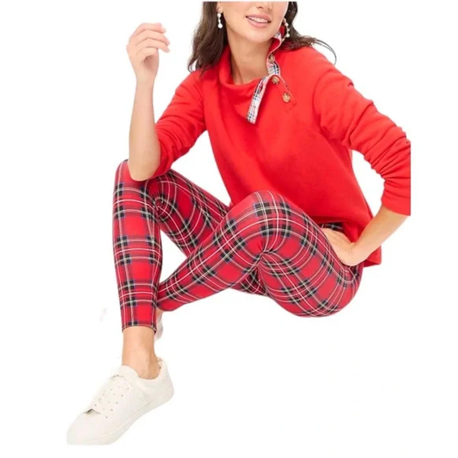 J.Crew NWOT J.Crew Holiday Tartan Red Plaid Leggings S Size 28" / US 6 / IT 42 - 8 Thumbnail