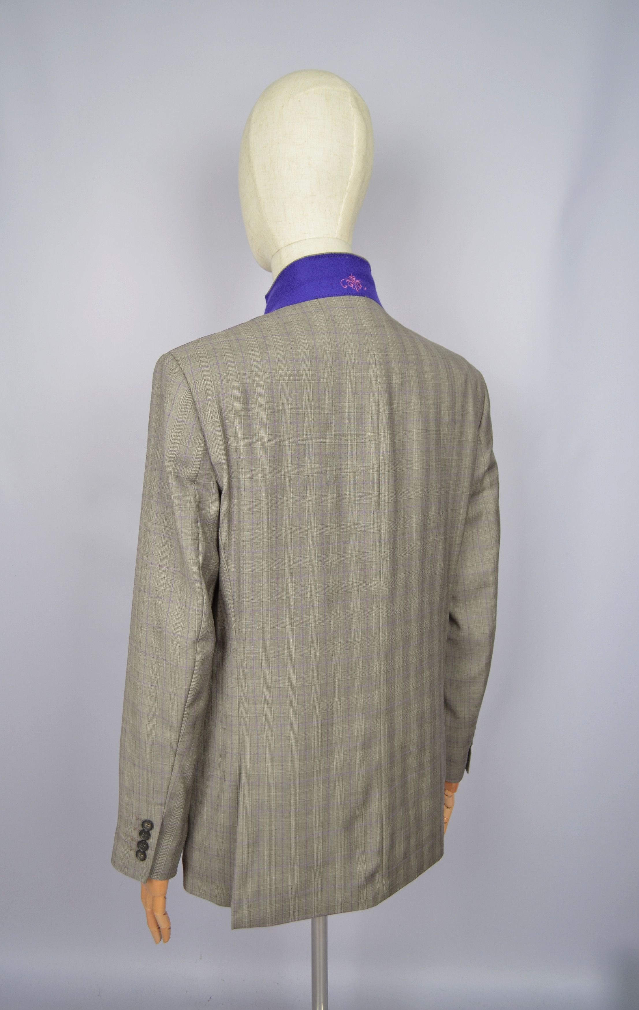 Designer × Ted Baker Ted Baker Endurance Striped Violet 3 Piece Wool Suit US 42 Size 42R - 6 Thumbnail