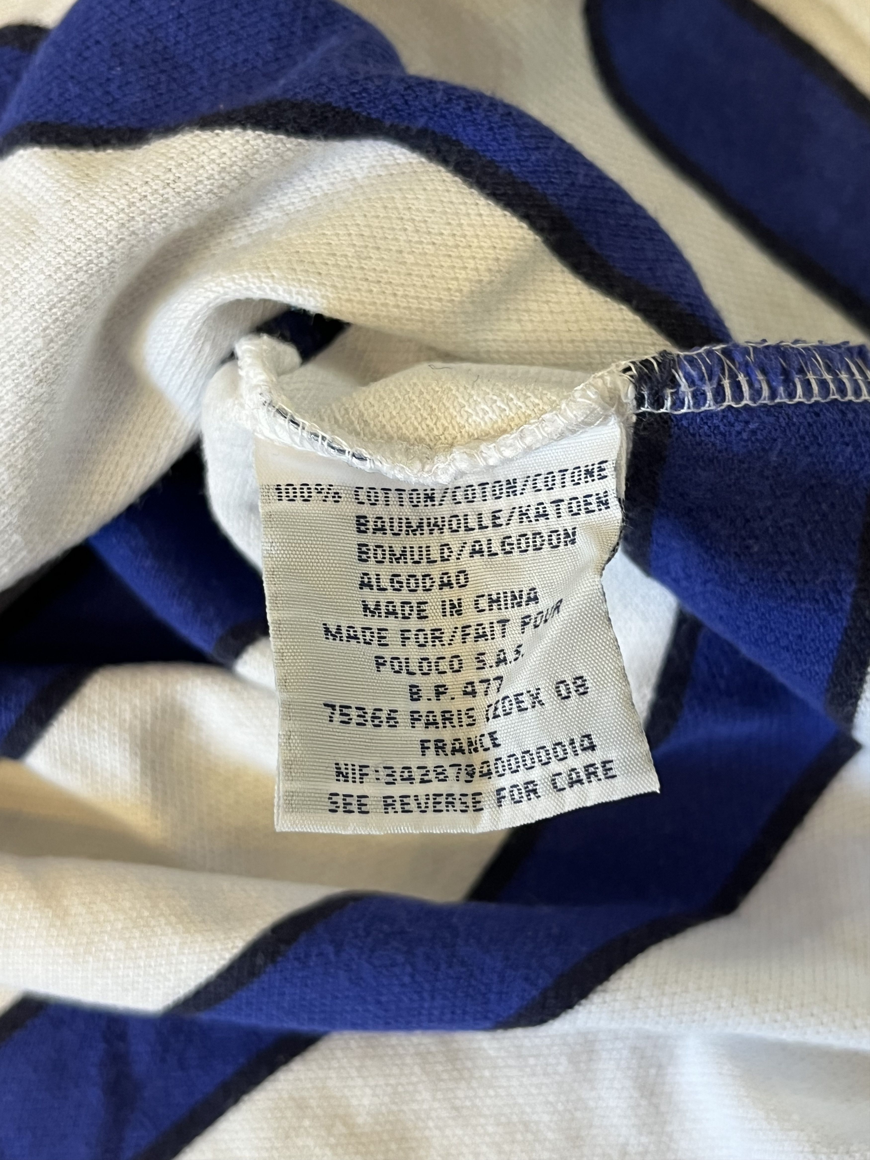 Polo Ralph Lauren × Vintage Vintage 90s Polo Ralph Lauren Blue Striped Oversized Polo Size US L / EU 52-54 / 3 - 7 Thumbnail