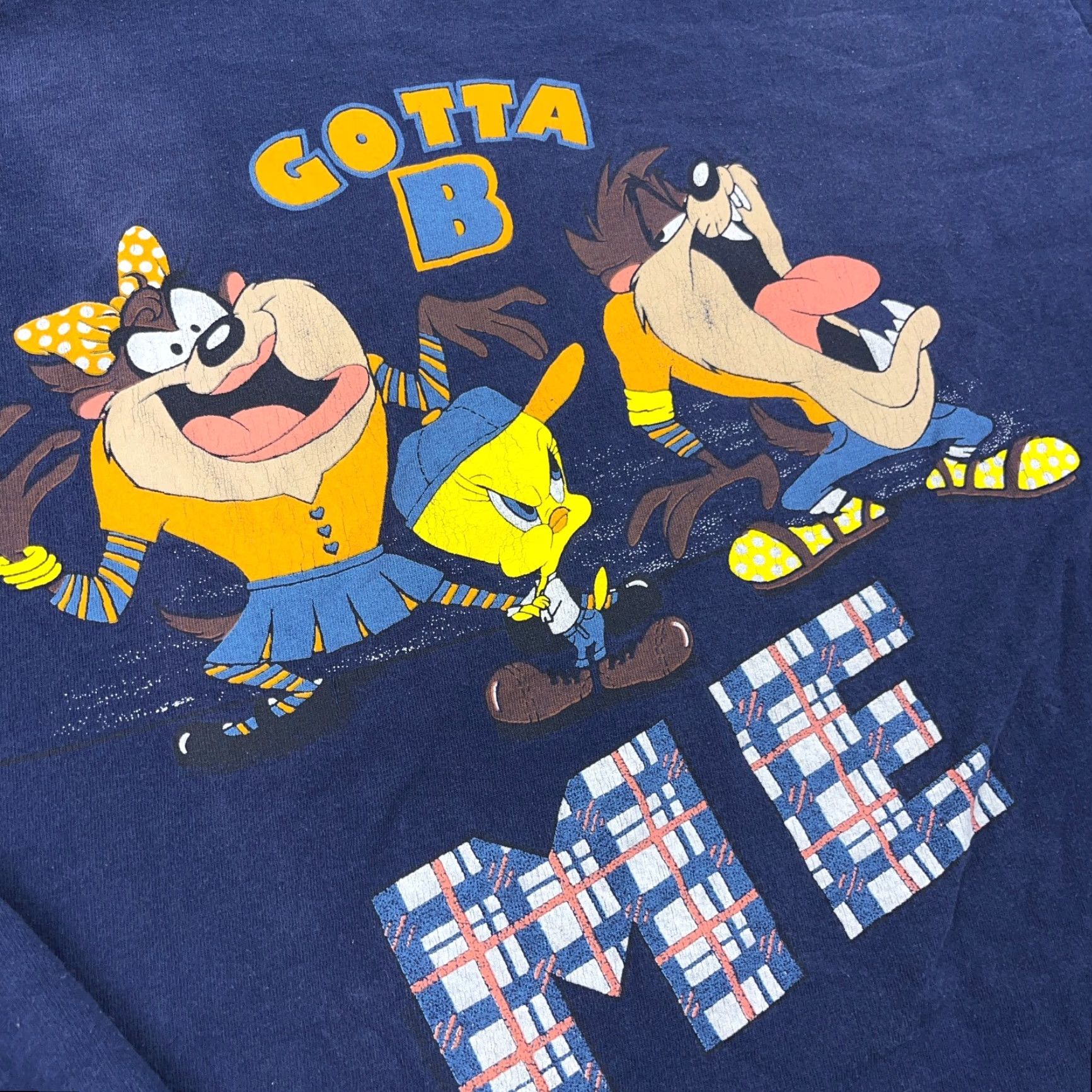 Fruit Of The Loom VINTAGE Looney Tunes Shirt Men XL Taz Tasmanian Devil Tweety 90s Single Stitch Nike Size US XL / EU 56 / 4 - 3 Thumbnail