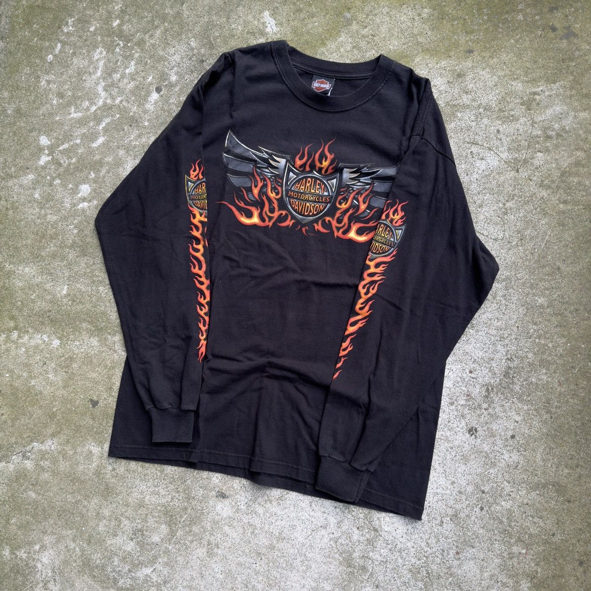 Harley Davidson Vintage Harley Davidson Flame Shirt ERD Grunge Biker WCC Size US L / EU 52-54 / 3 - 6 Thumbnail
