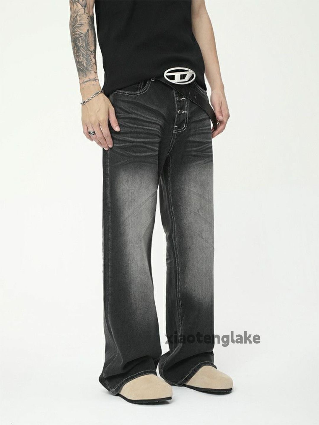 Jean × Vintage loose washed faded y2k skate gradient jeans Size US 30 / EU 46 - 2 Thumbnail