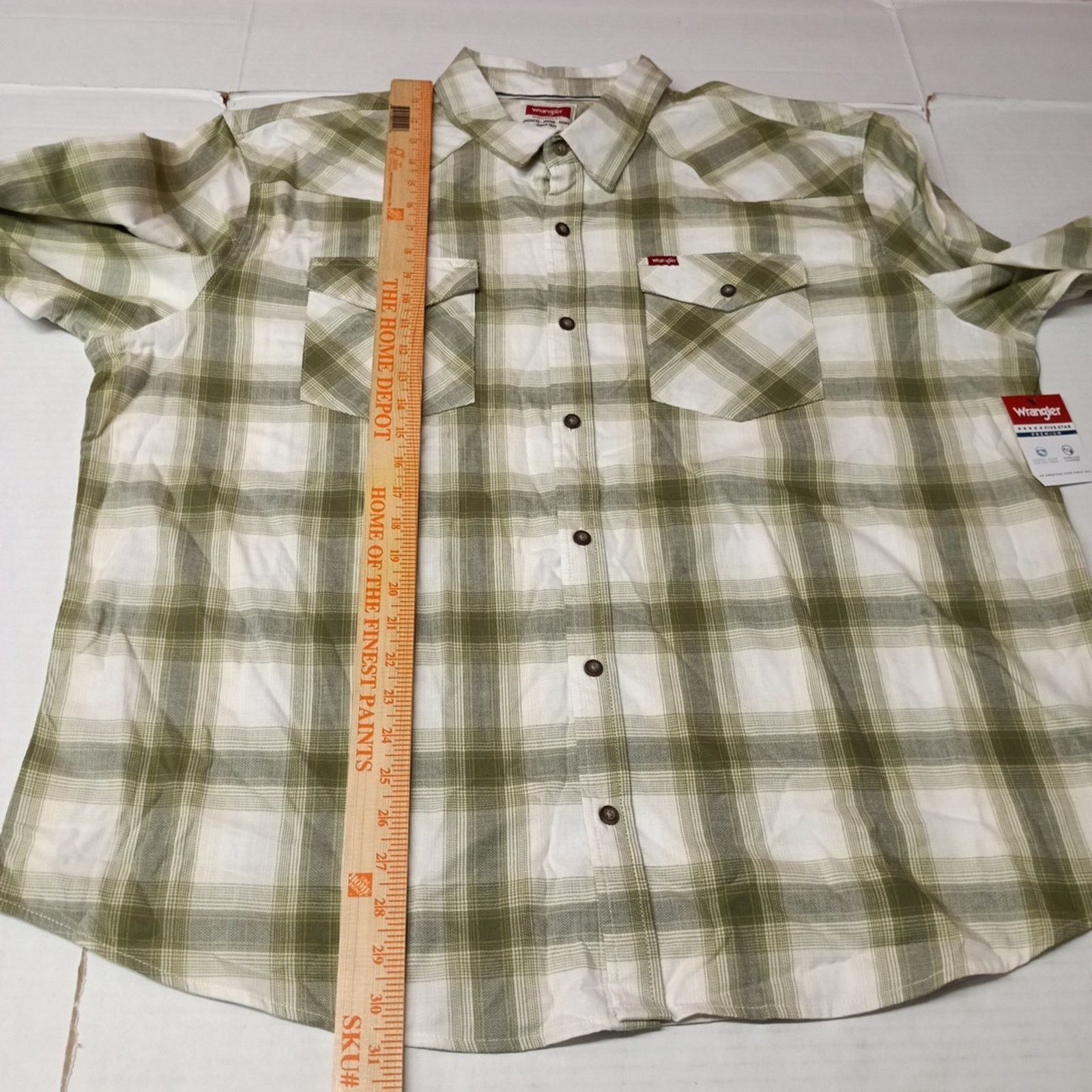 Wrangler Wrangler Cowboy Wash Twill Shirt Men's 2XL Loden Green Plaid Size US XXL / EU 58 / 5 - 6 Thumbnail