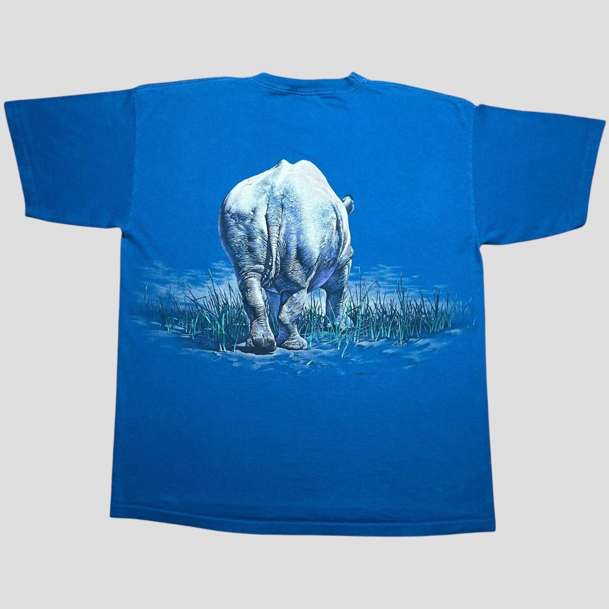 Habitat × Vintage Vintage 1990s Rhino Habitat Double Sided Nature Graphic Tee Size US XXL / EU 58 / 5 - 2 Thumbnail