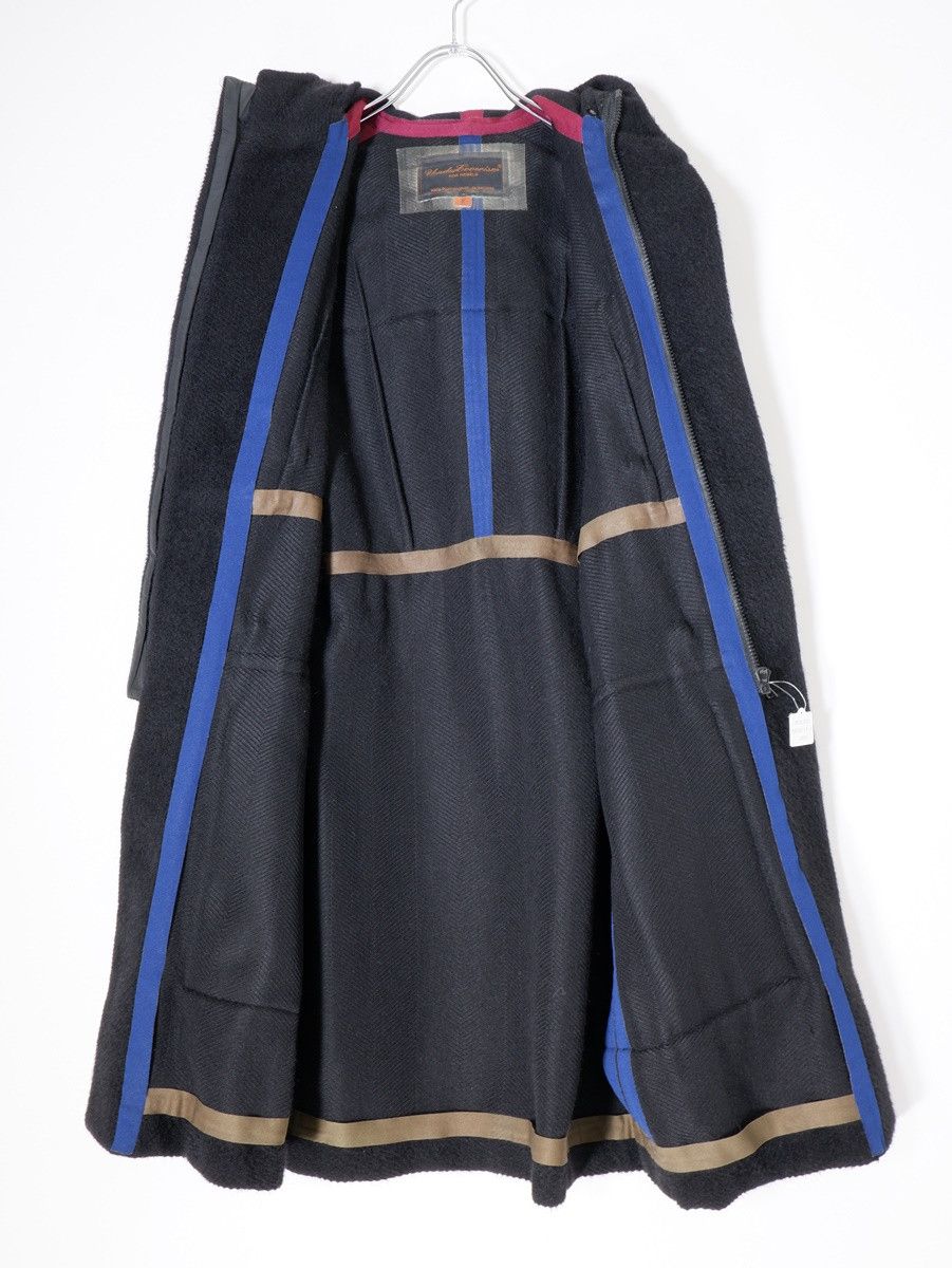 Coat Alpaca Wool Claw Duffle Hooded Toggle Button Black