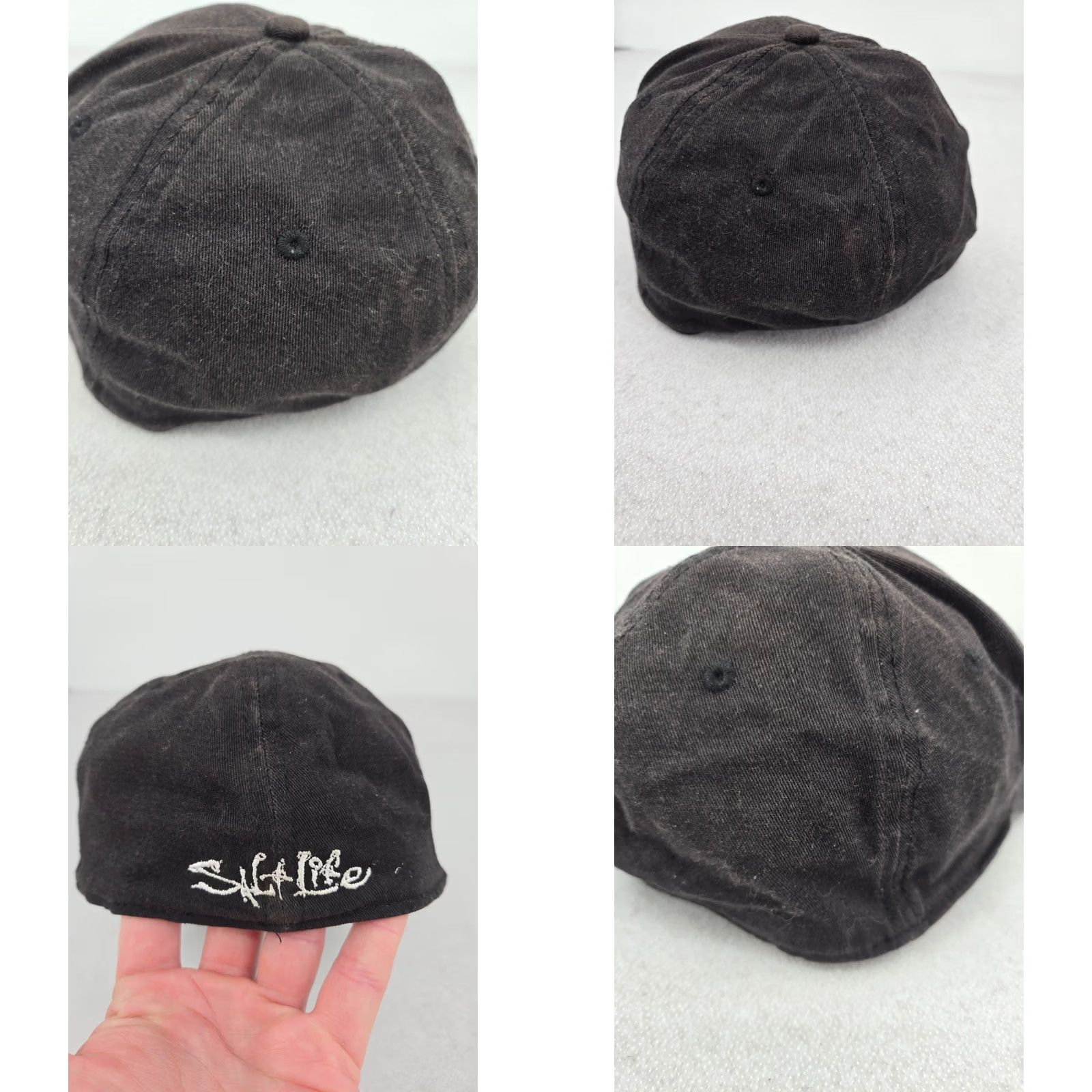 Vintage Salt Life Hat Cap Flexfit Black Logo Hat Adjustable One Size Men Black Salt Life Baseball Cap Outdoor Fish Theme Mens Size ONE SIZE - 8 Thumbnail