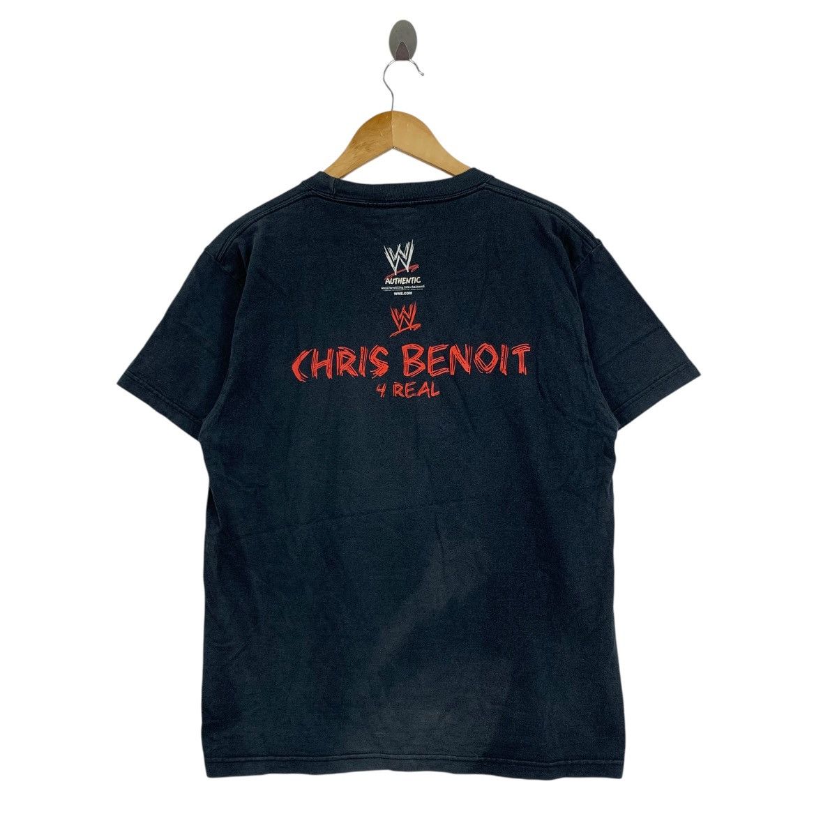 Vintage Vintage CHRIS BENOIT 4 REAL Wwe Wrestling Tshirt Size US L / EU 52-54 / 3 - 2 Thumbnail