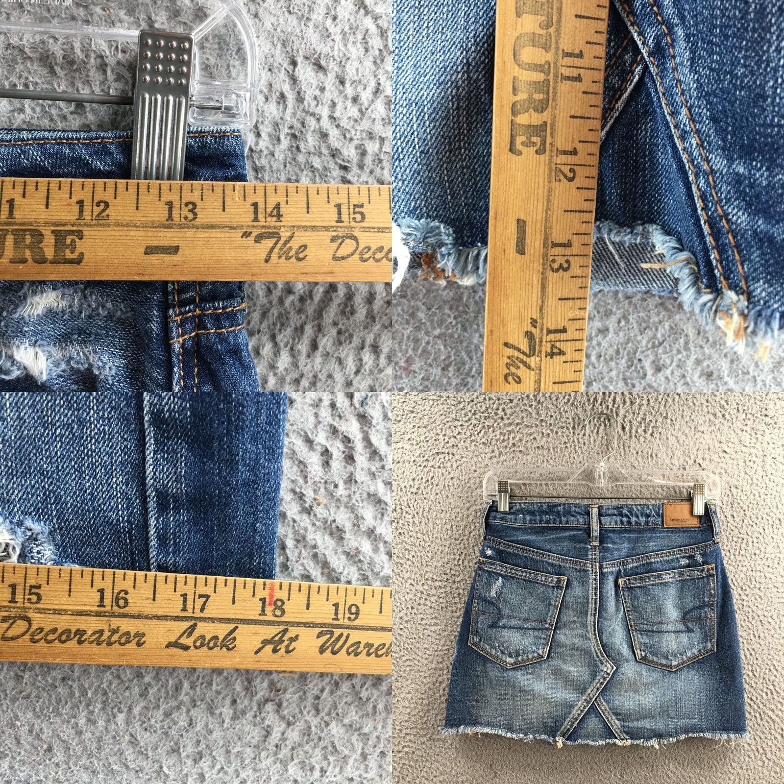 American Eagle Outfitters American Eagle Outfitters Mini Skirt Womens 0 Regular Blue Denim Distressed Zip Shorts? Size 25" / US 0 / IT 36 - 8 Thumbnail