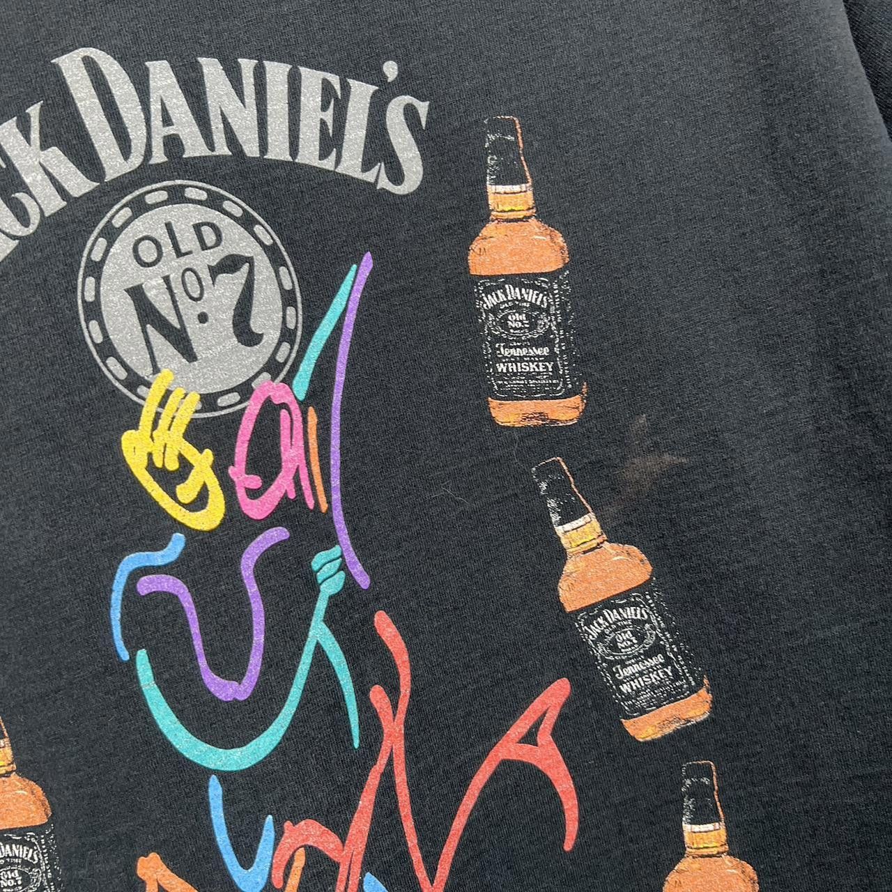 Fruit Of The Loom Vintage 90s Jack Daniel's Graphic Tee - Black Retro Design Size US XL / EU 56 / 4 - 5 Thumbnail