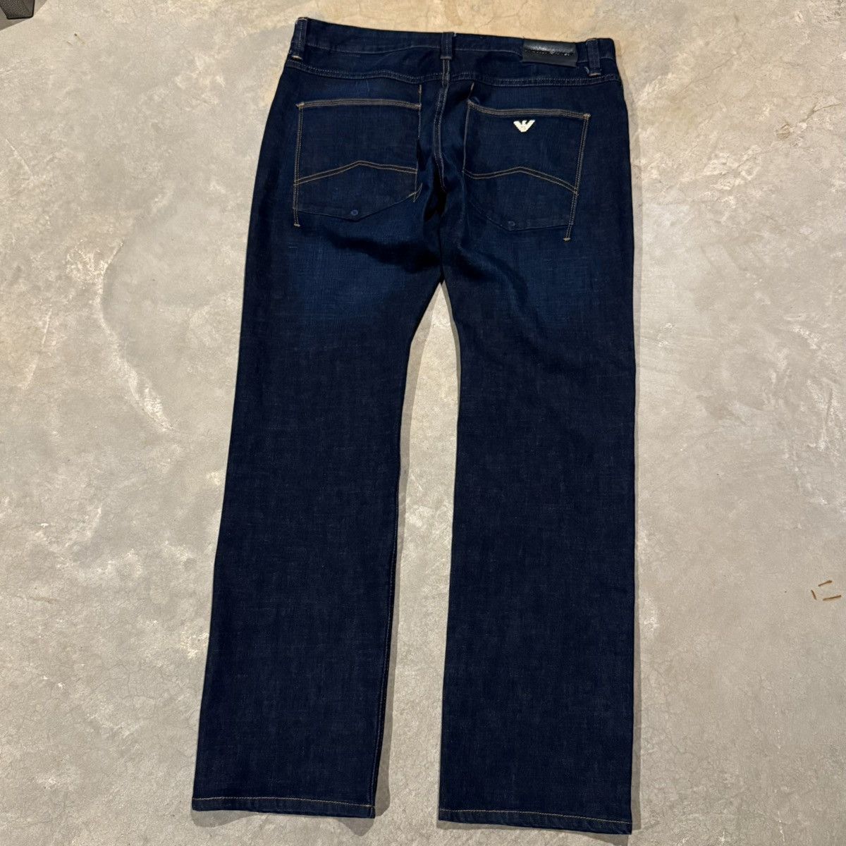 パンツ 2000s Emporio Armani baggy wide denim Other Designers 🔥EMPORIO ARMANI DENIM BLUE BAGGY DISTRESSED DENIM