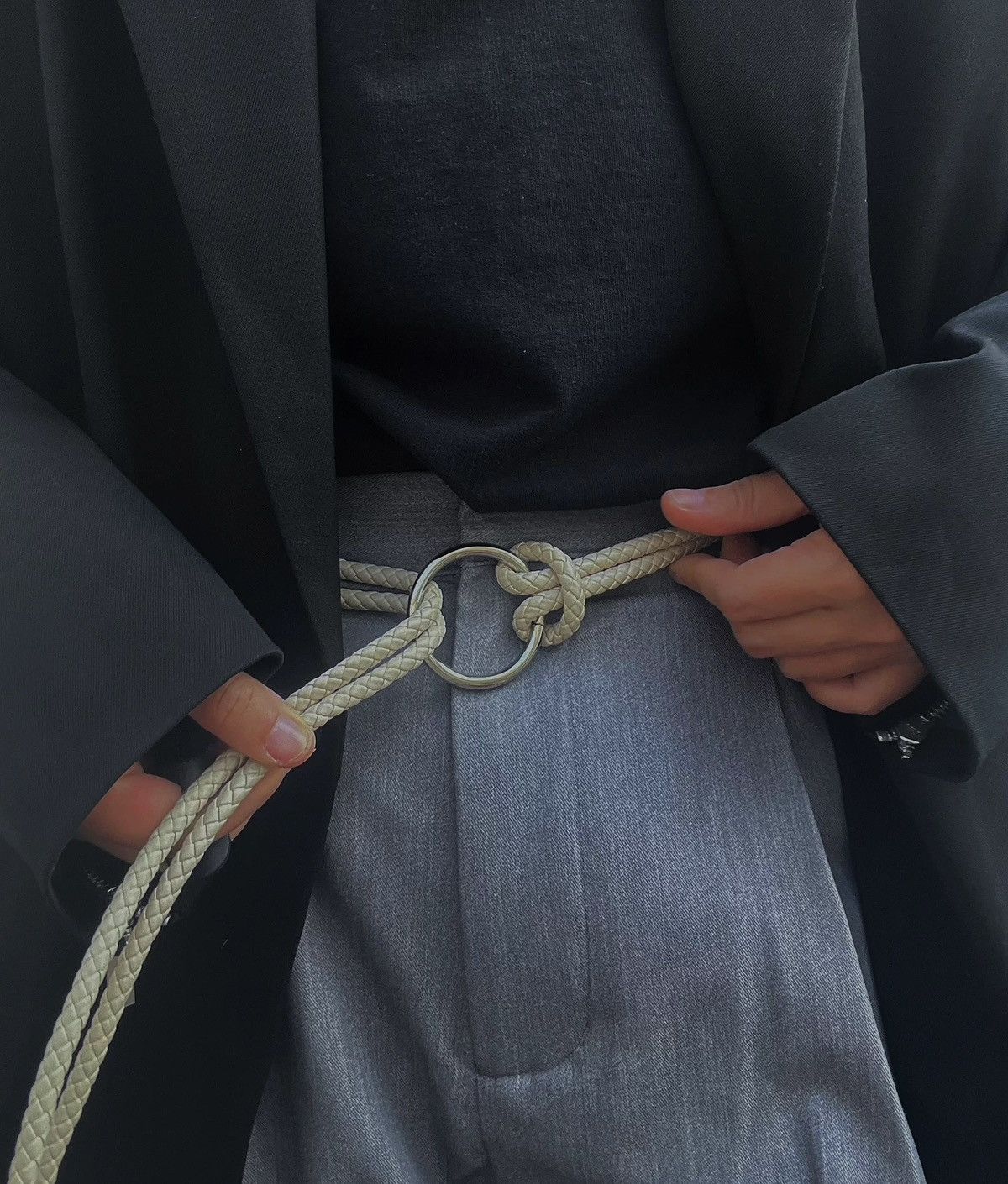 Japanese Brand × Vintage Outdoor retro fashion ring buckle woven rope belt aesthetic Size ONE SIZE - 2 Thumbnail