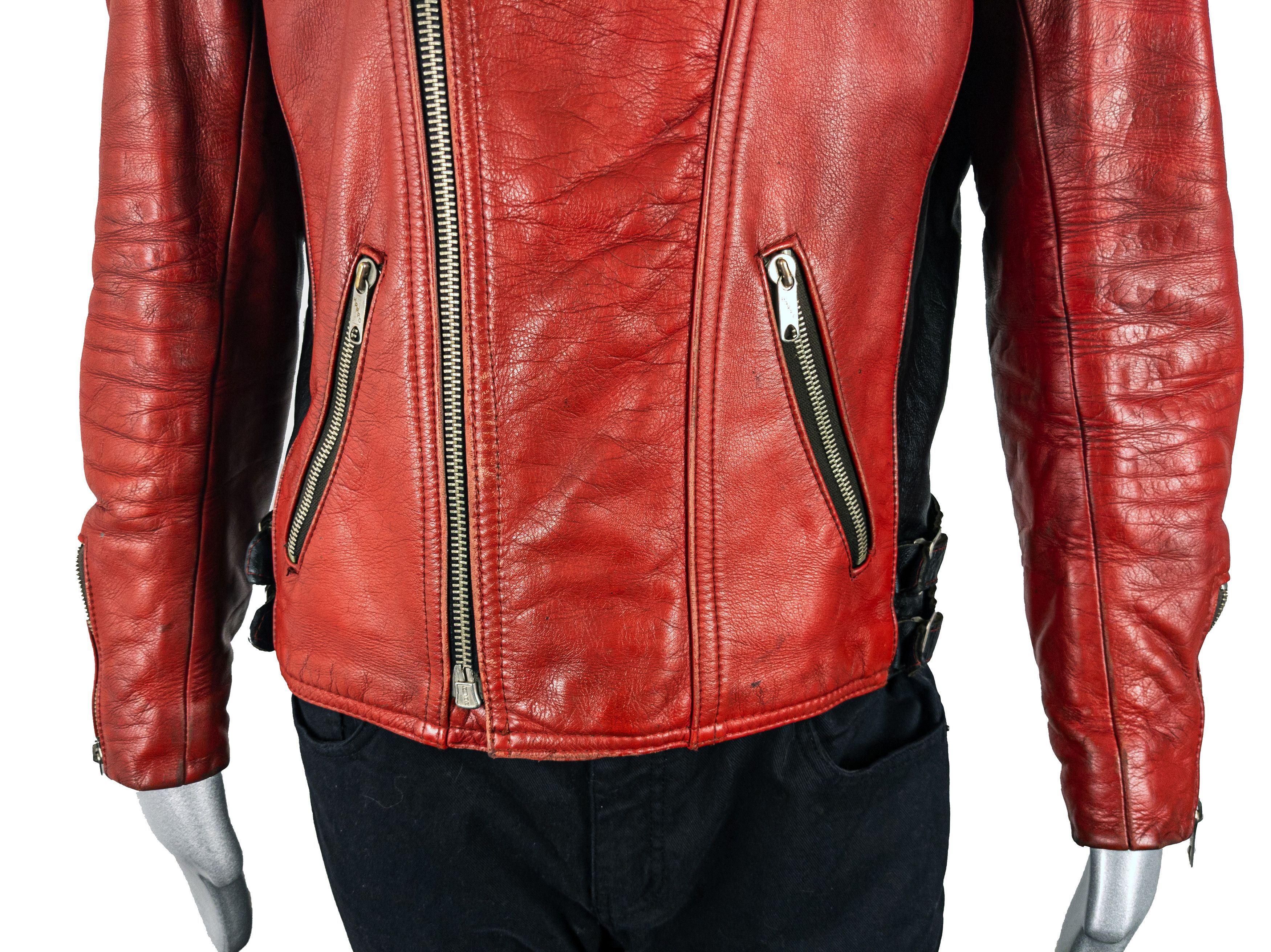 Vintage 1970s HARRO rare vintage two-tone leather biker jacket Size US L / EU 52-54 / 3 - 13 Thumbnail
