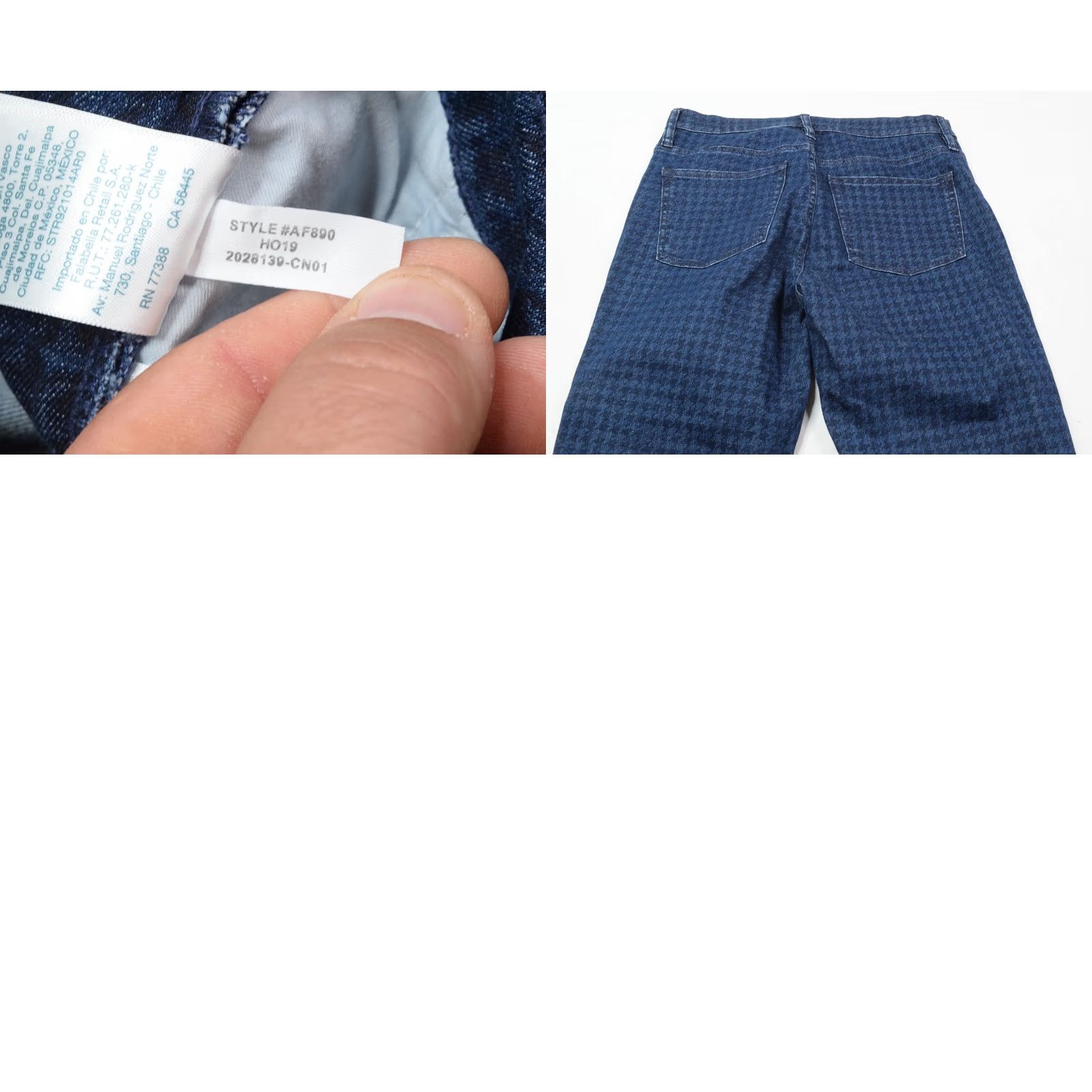 J.Crew J.Crew Vintage Straight Jeans 28 Blue Houndstooth High Rise Slim Stretch Womens Size 28" / US 6 / IT 42 - 8 Thumbnail