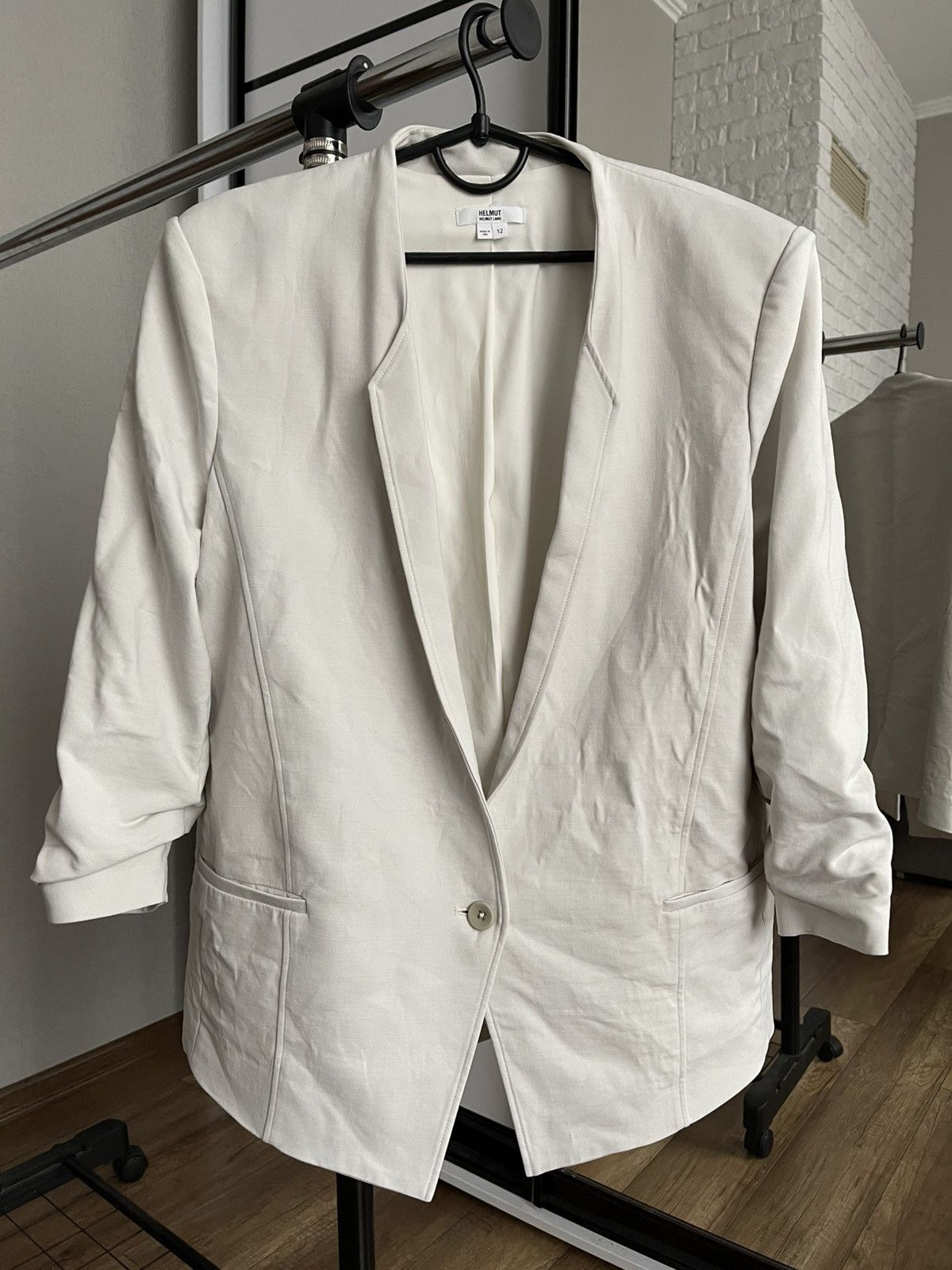 Helmut Lang Helmut Lang Ivory Women Coat Blazer USA Size XL / US 12-14 / IT 48-50 - 1 Thumbnail