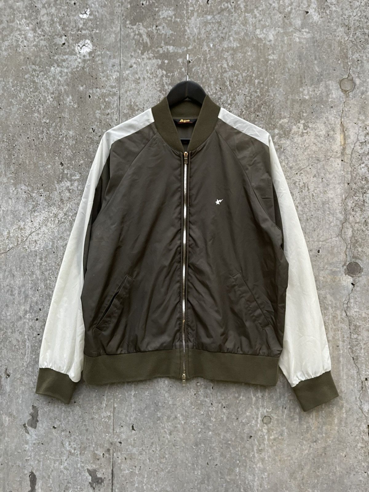 image of Bapesta Track Top in Olive, Men's (Size Medium)
