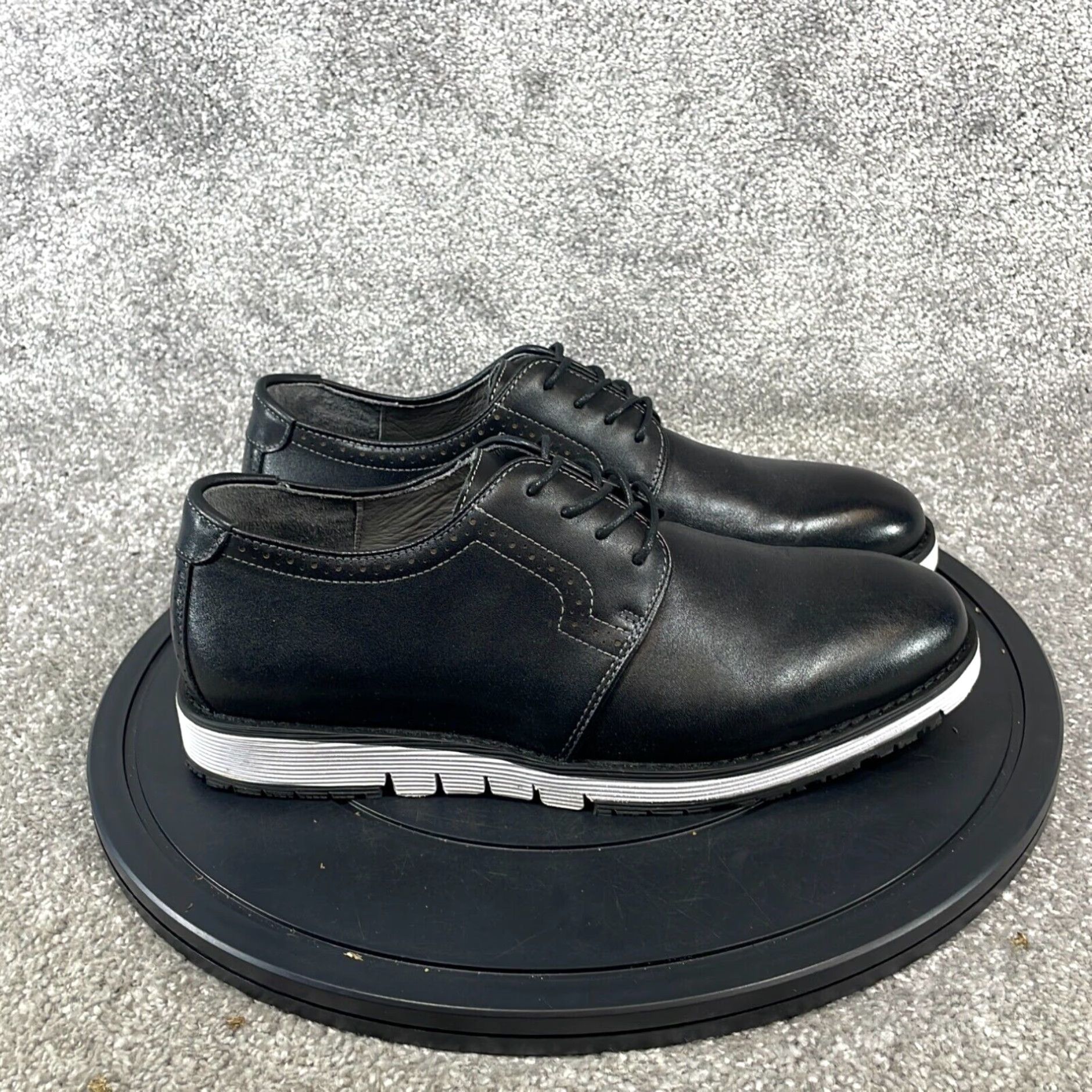 Vintage Beaufort Work Mens Black Leather Size 11 M Soft Toe Slip Resistant Shoes