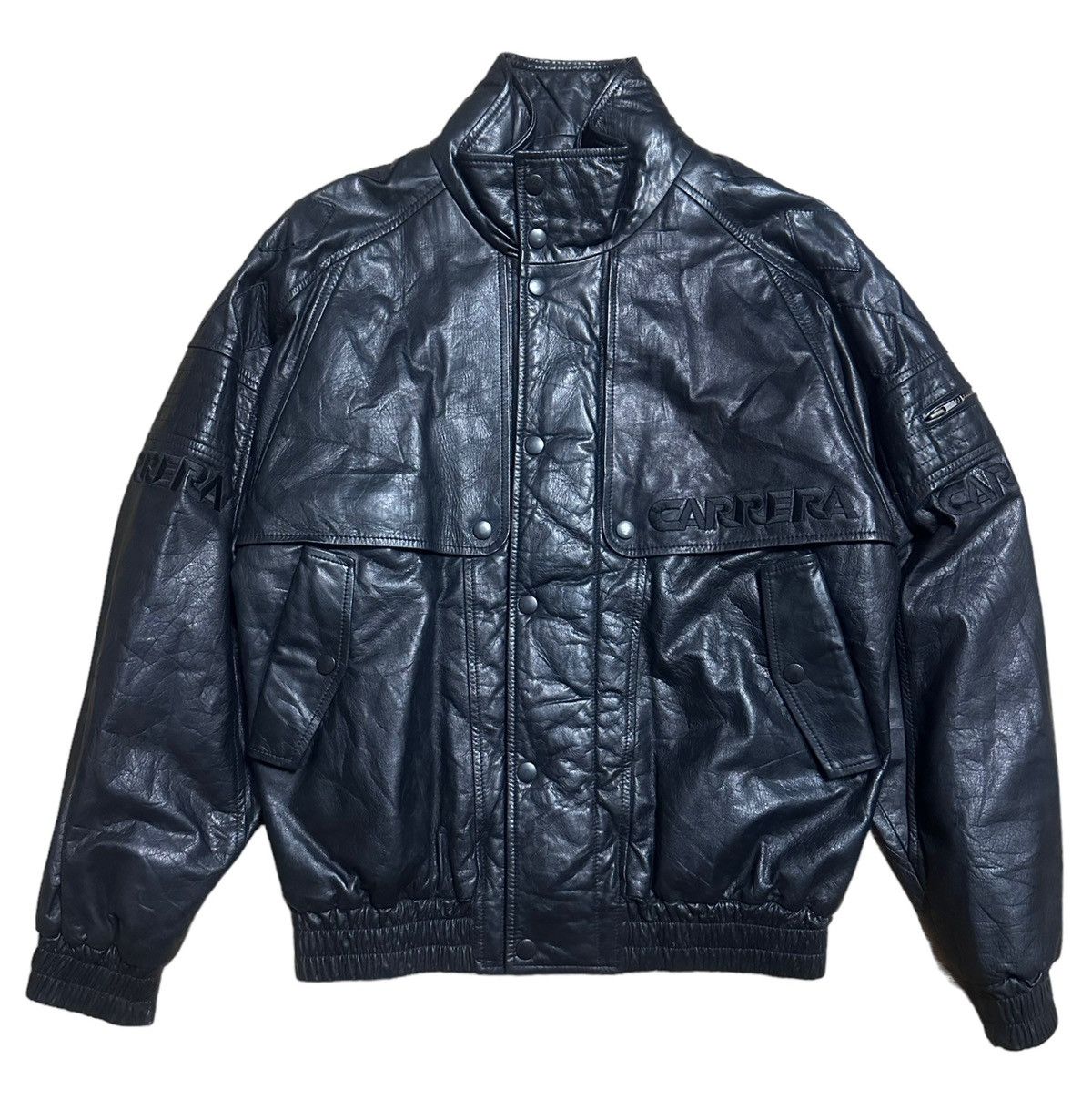 Kadoya RARE ‼️ Vintage Carrera Racing Leather Bomber Jacket Size US M / EU 48-50 / 2 - 1 Thumbnail