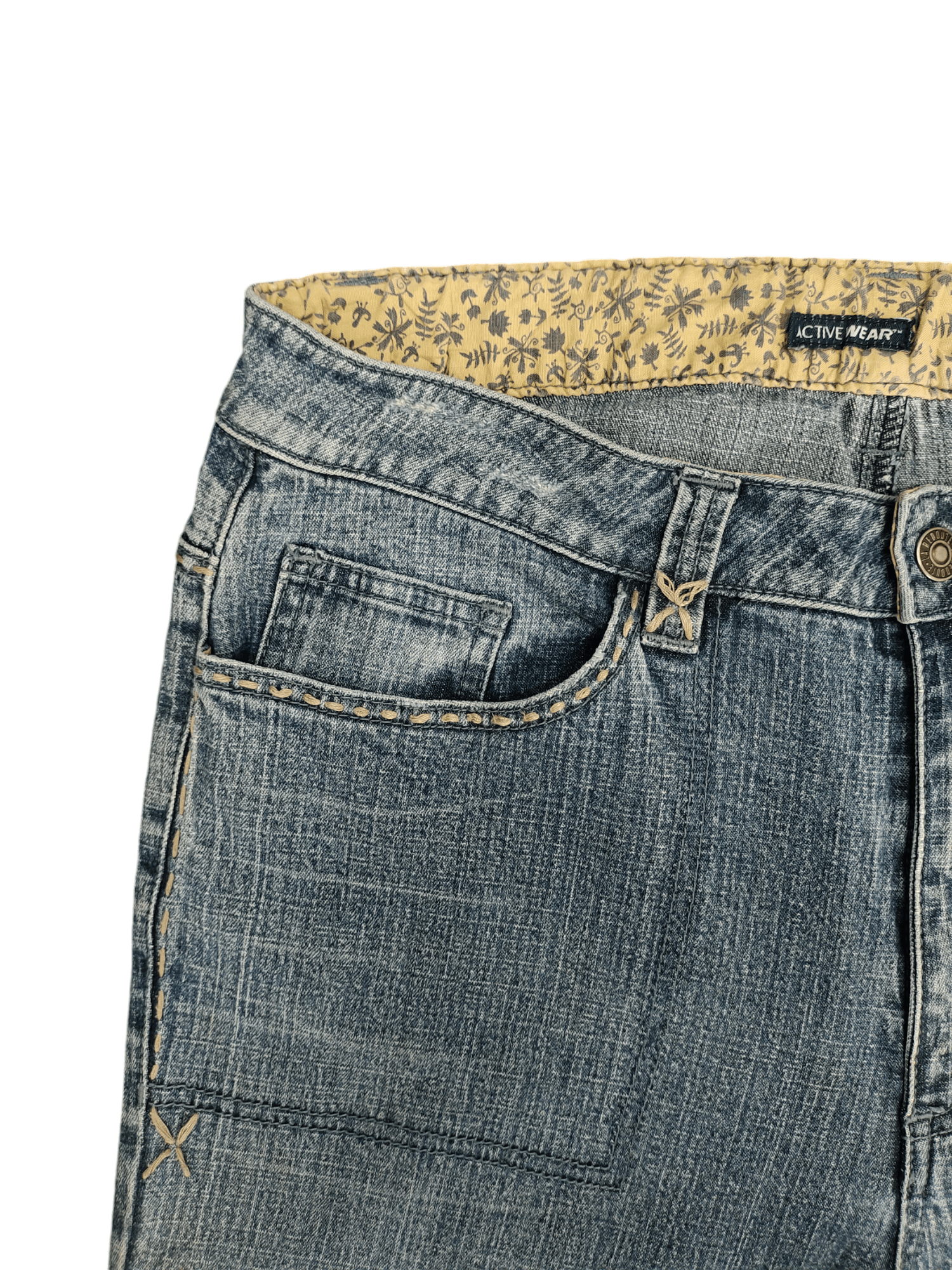 If Six Was Nine Flare Jeans La Redoute Tribal Clawmark Faded Bootcut Y2k Size US 31 - 5 Thumbnail