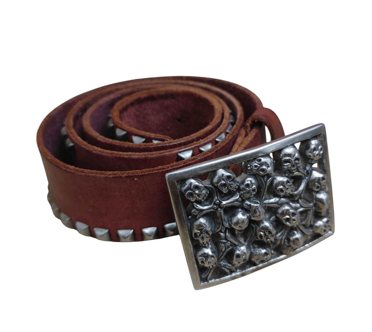 KARA 💥LAST CALL💥 KARA Skull Punk Studded Leather Belt Size ONE SIZE - 2 Thumbnail