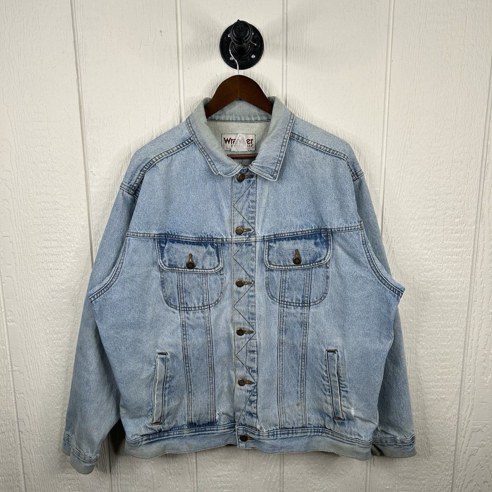 Wrangler 90's Wrangler Western Faded Button-Up Denim Jacket X-Large Size US XL / EU 56 / 4 - 1 Thumbnail
