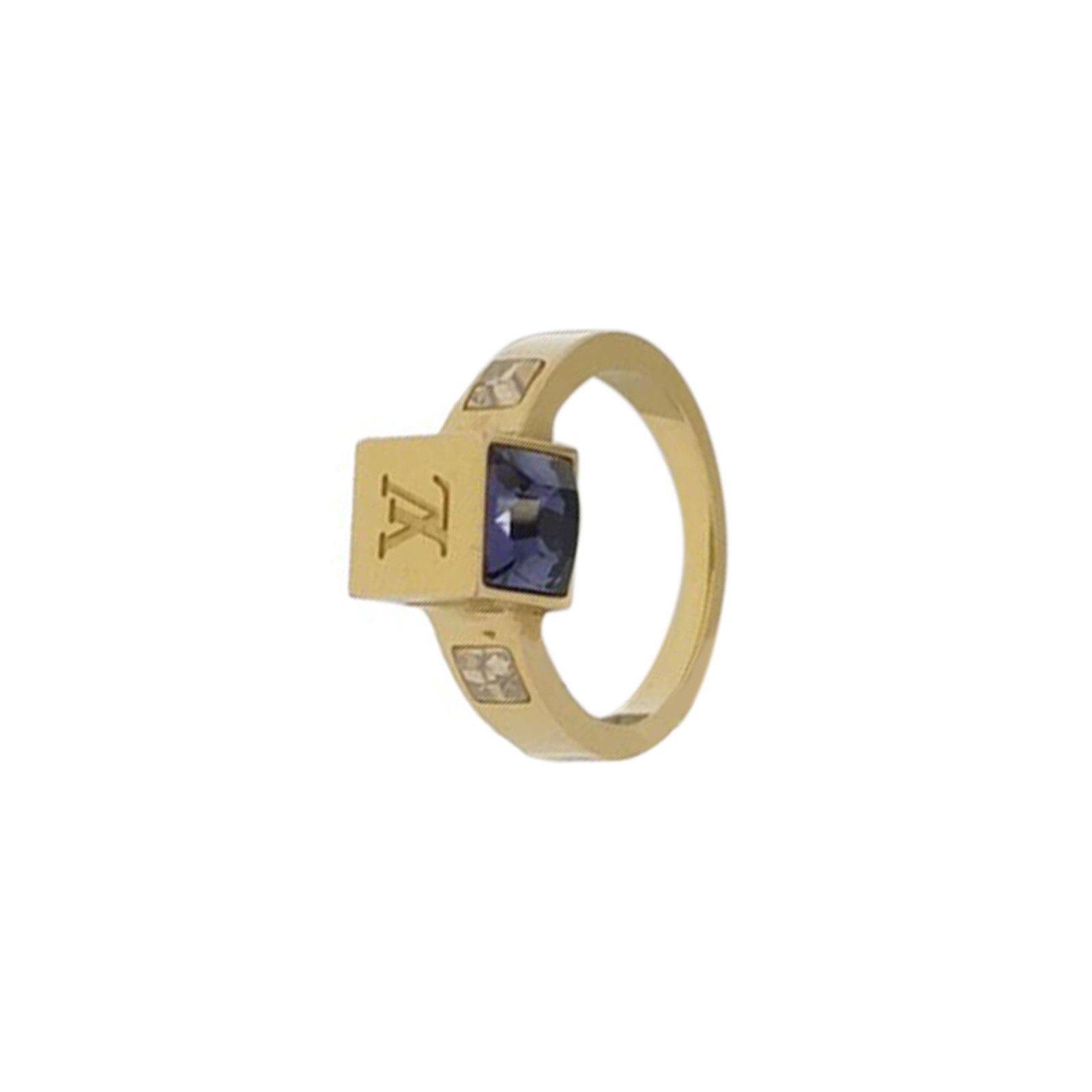 Louis Vuitton Louis Vuitton (LV) Gamble Crystal Letter Logo Ring Size 8 - Size ONE SIZE - 1 Thumbnail