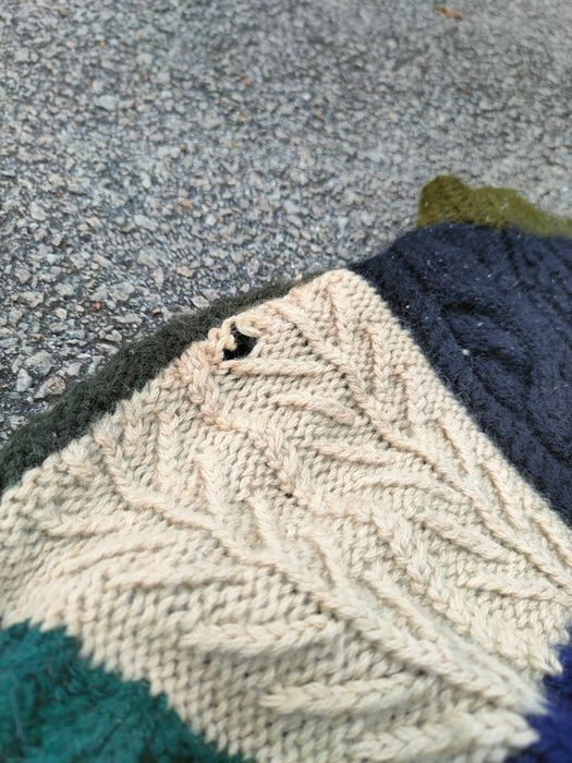 Handmade DL Japan Art Patchwork handmade cable knitwear #S2803T Size US M / EU 48-50 / 2 - 4 Thumbnail