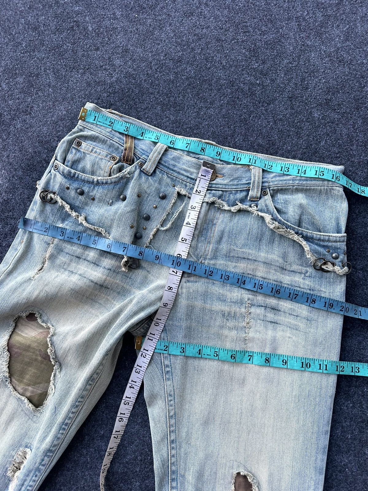 PPFM Vintage Gumu International Distressed Denim 32x33 D171 Size US 32 / EU 48 - 10 Thumbnail